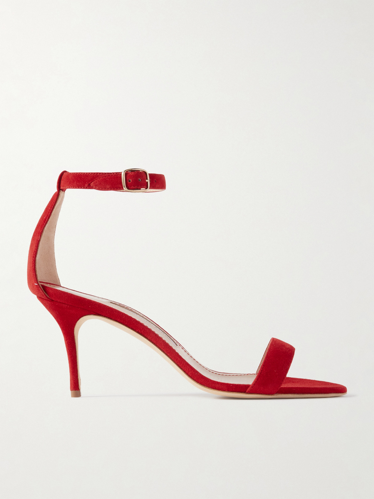 Manolo Blahnik Chaos 70 Suede Sandals In Red