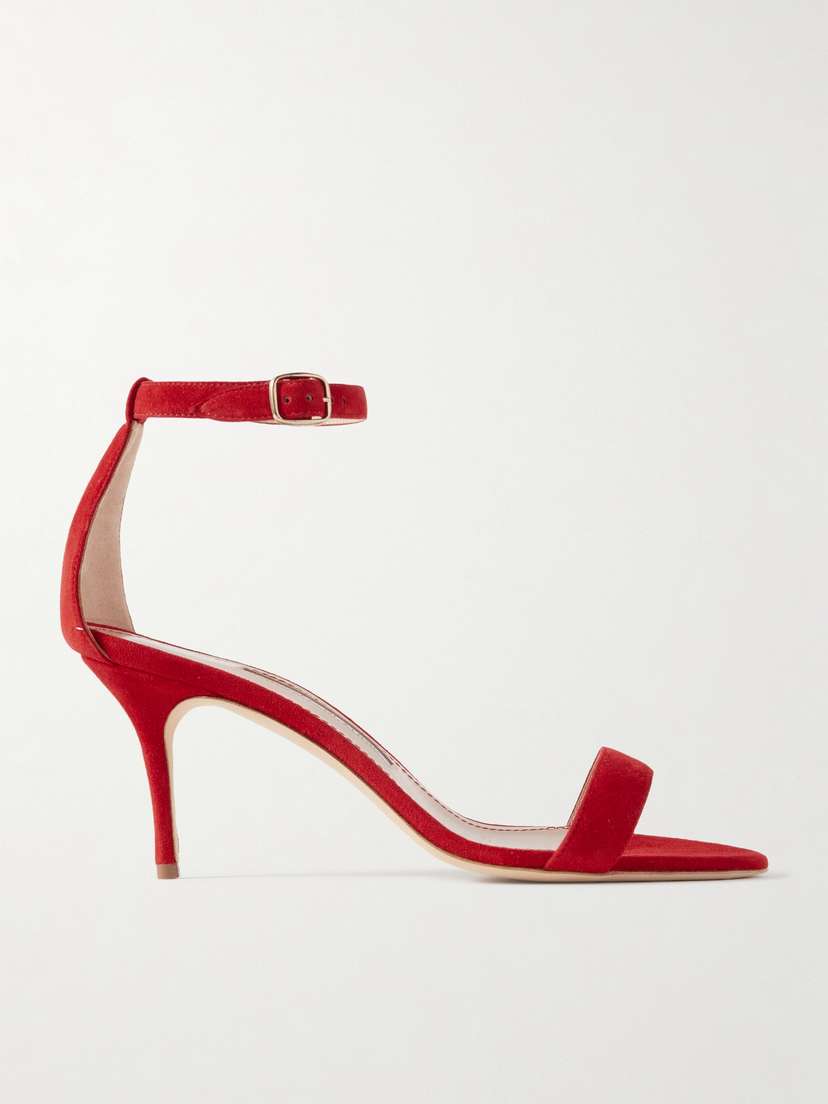 Manolo Blahnik Chaos 70 Suede Sandals