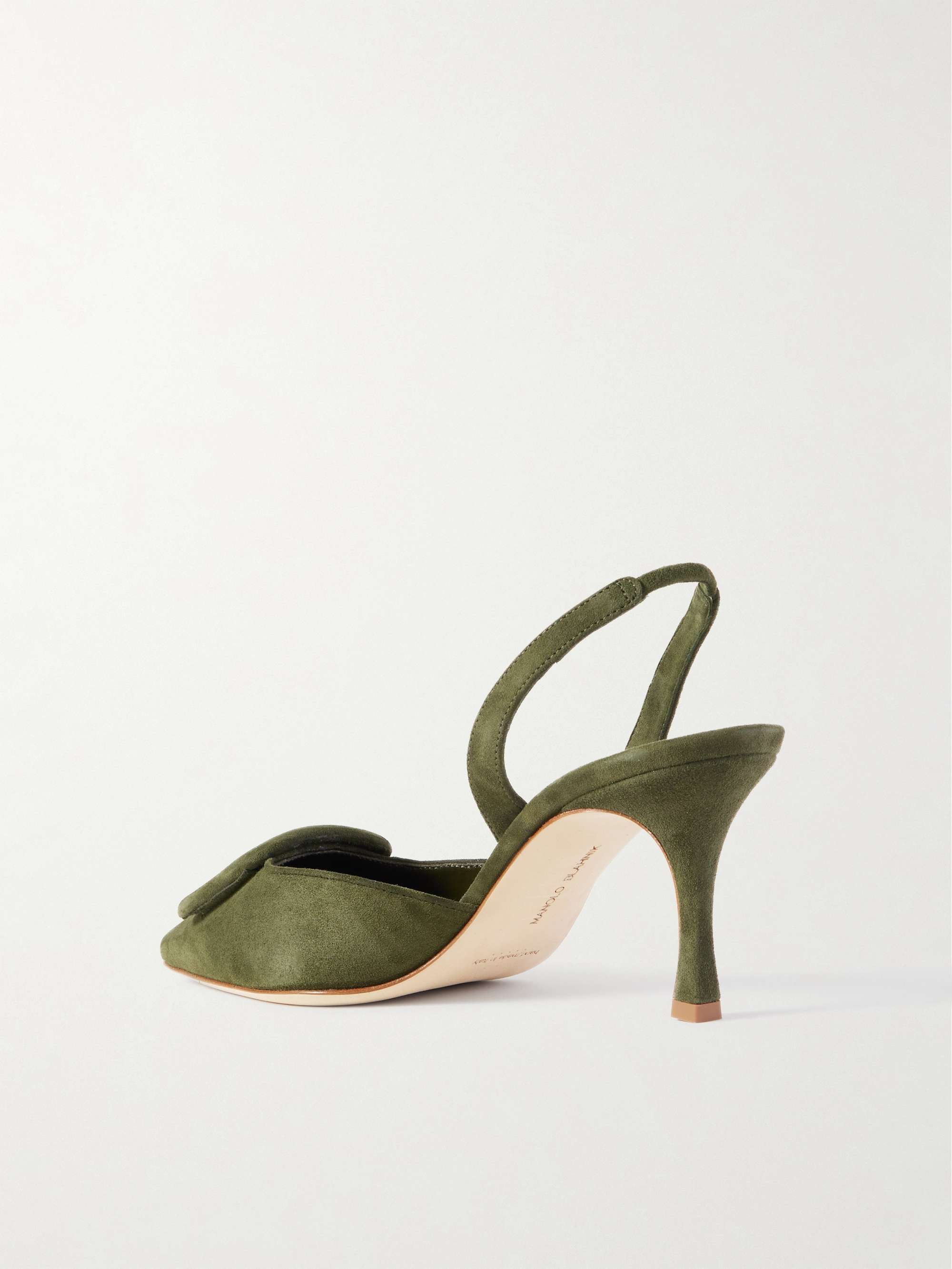 MANOLO BLAHNIK Maysli 70 buckled suede slingback pumps