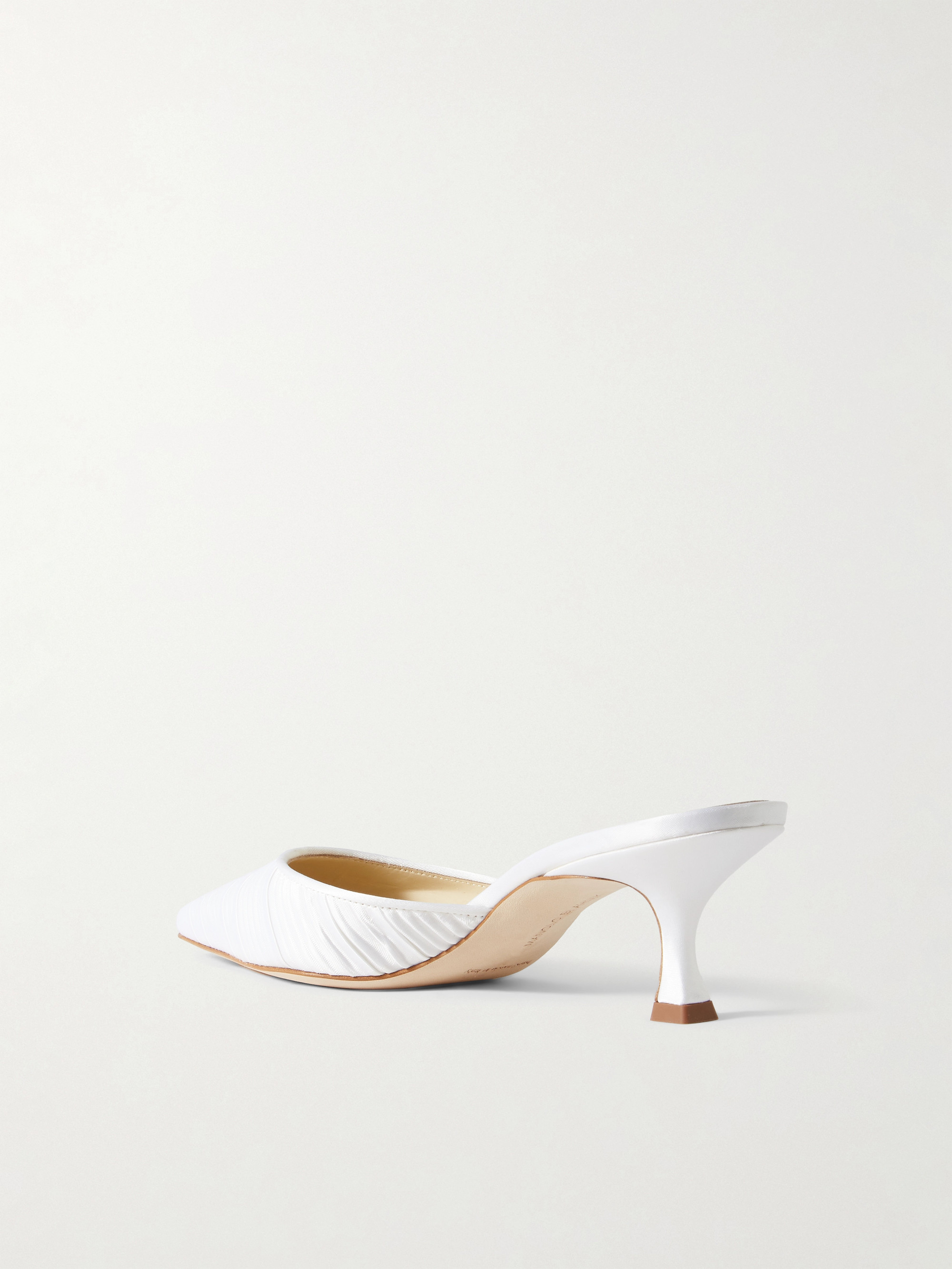MANOLO BLAHNIK Carolyne 50 pleated satin mules