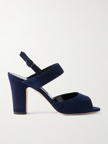 MANOLO BLAHNIK Khiko 90 suede slingback sandals