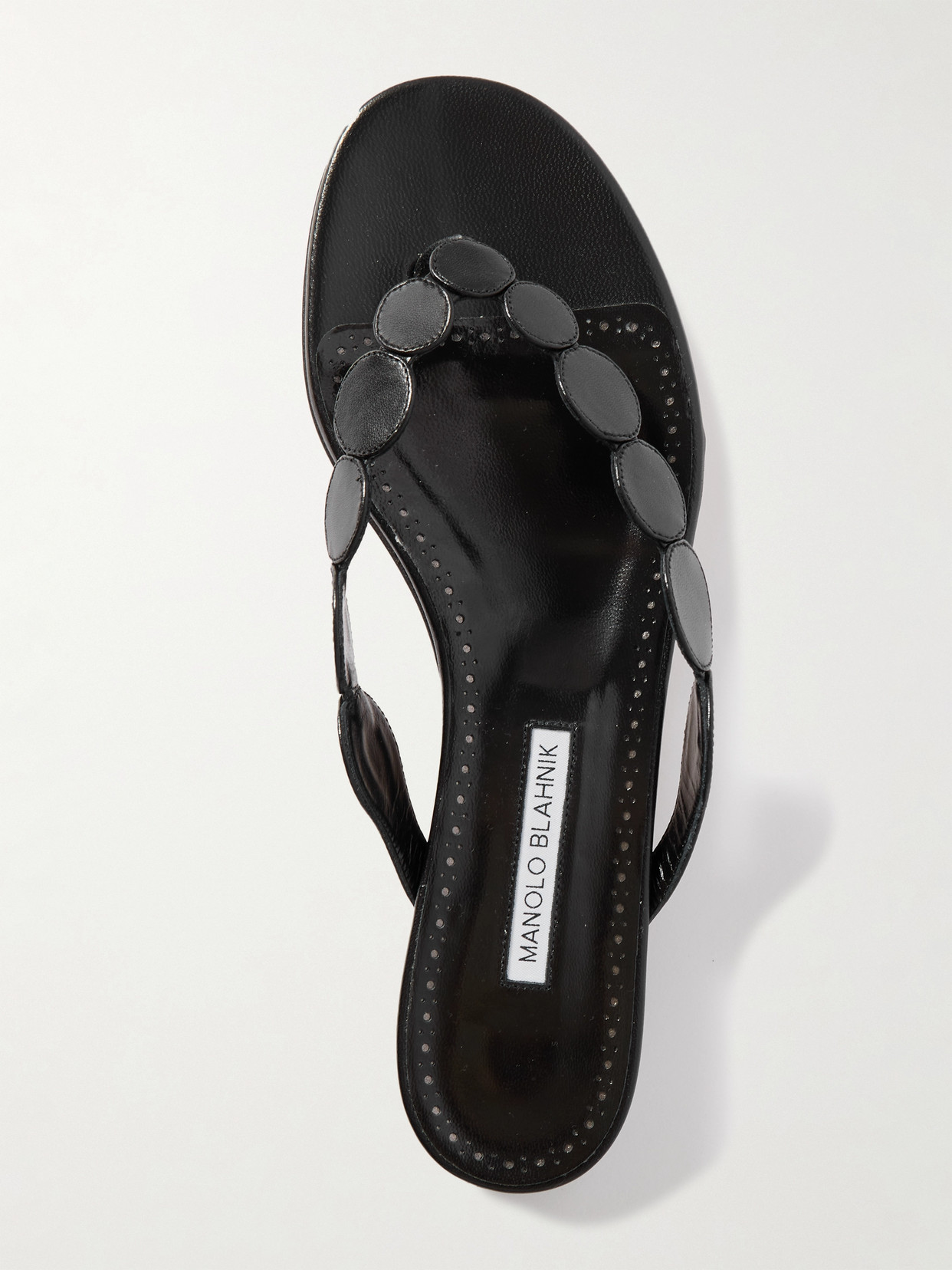 MANOLO BLAHNIK NOUR LEATHER SANDALS