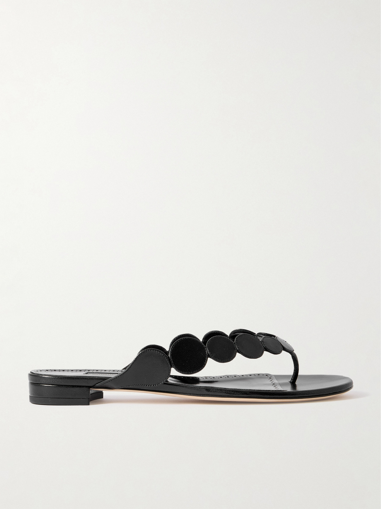MANOLO BLAHNIK NOUR LEATHER SANDALS