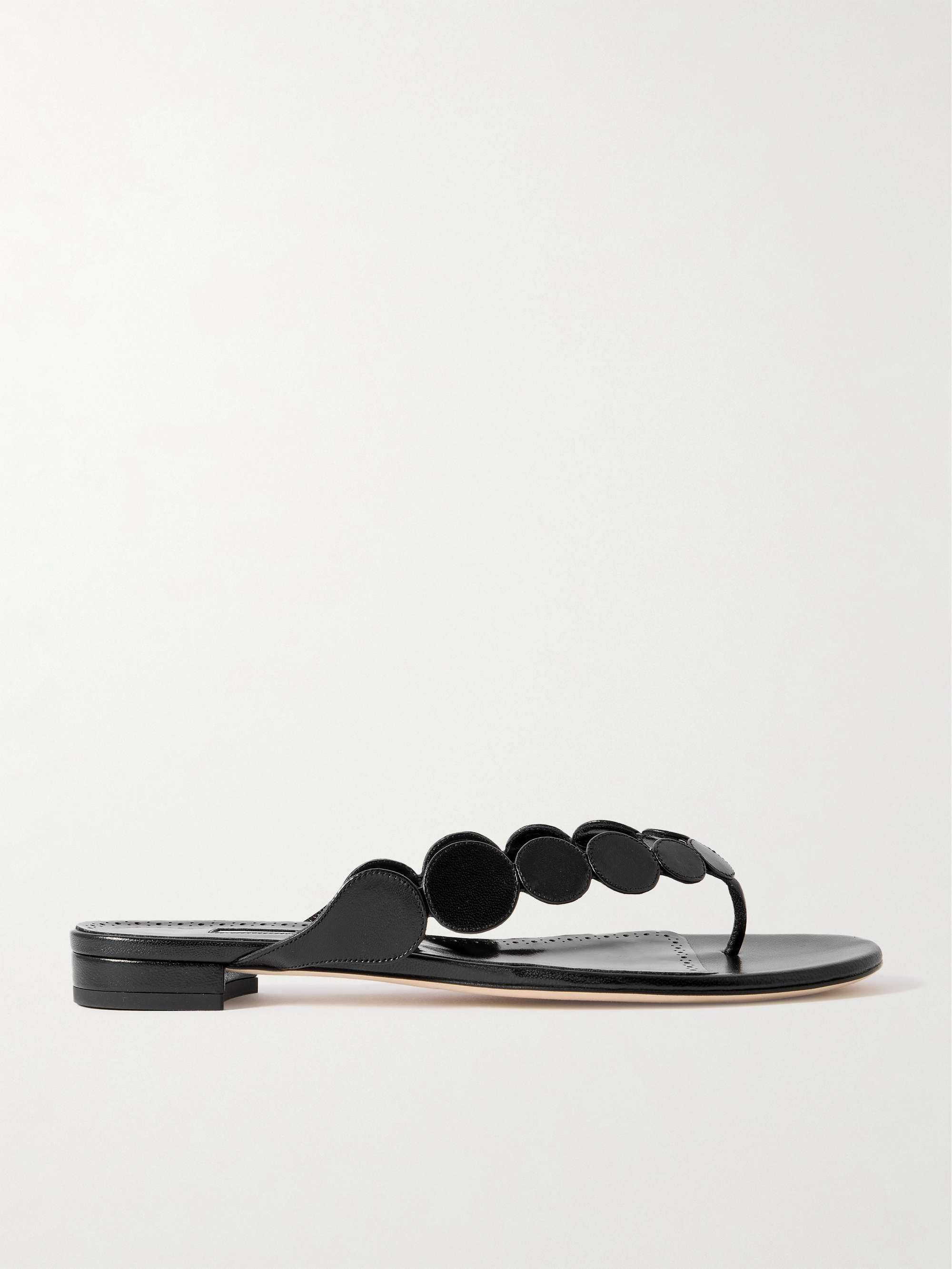 MANOLO BLAHNIK Nour leather sandals | NET-A-PORTER