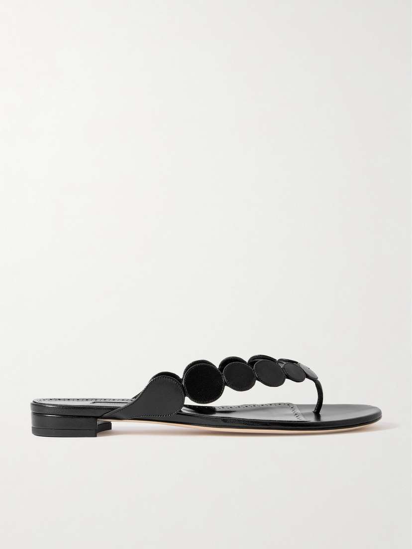 Manolo Blahnik Nour Leather Sandals