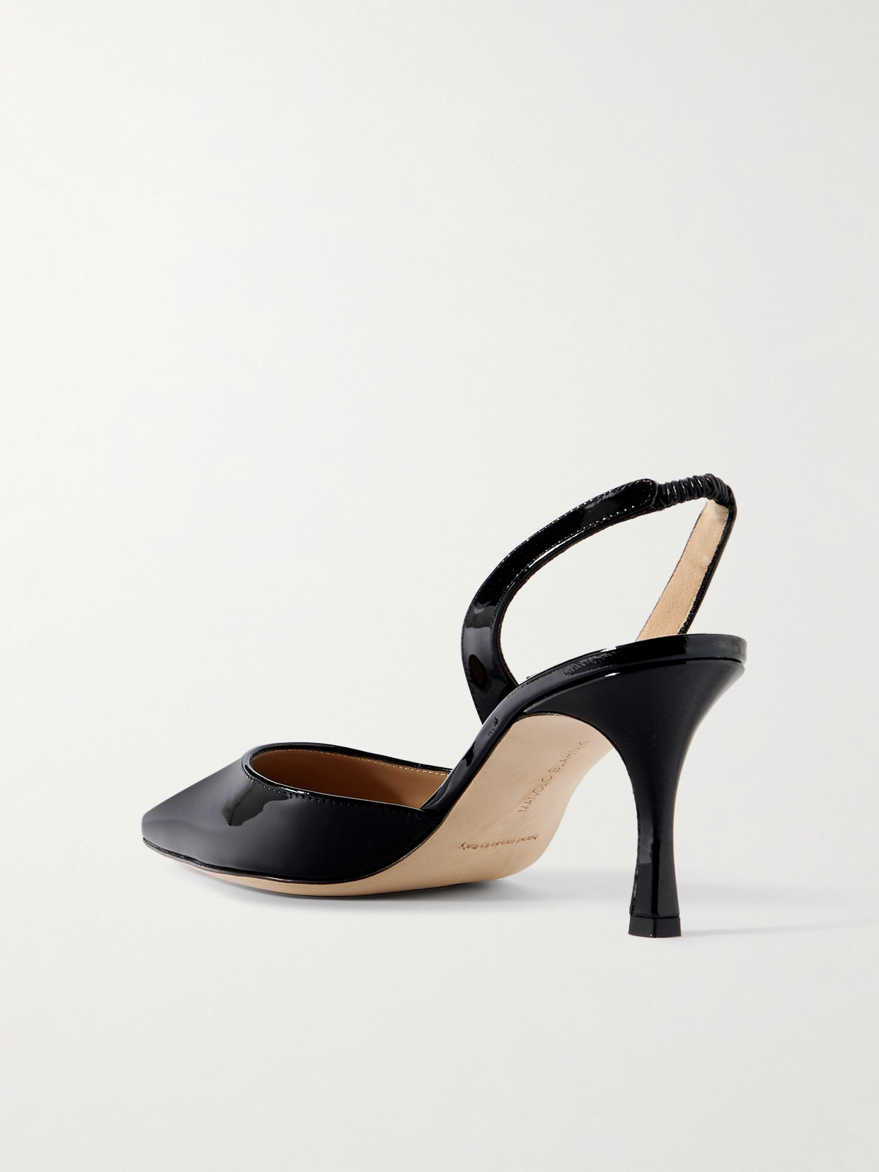 Manolo Blahnik Carolyne Leather Mid-heel 70mm Halter Pump In Black