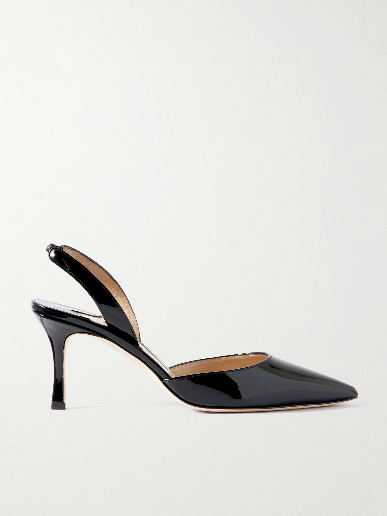 Manolo Blahnik - Carolyne 70 Patent-Leather Slingback Pumps - Black