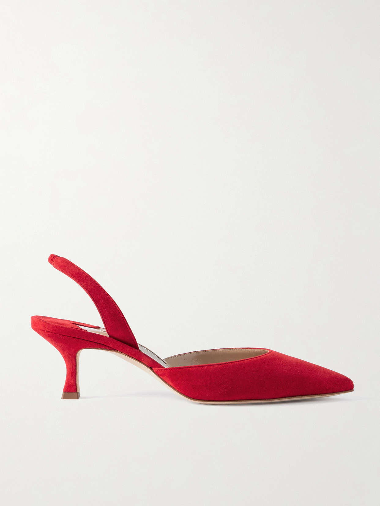 Manolo Blahnik - Carolyne 50 Suede Slingback Pumps - Red
