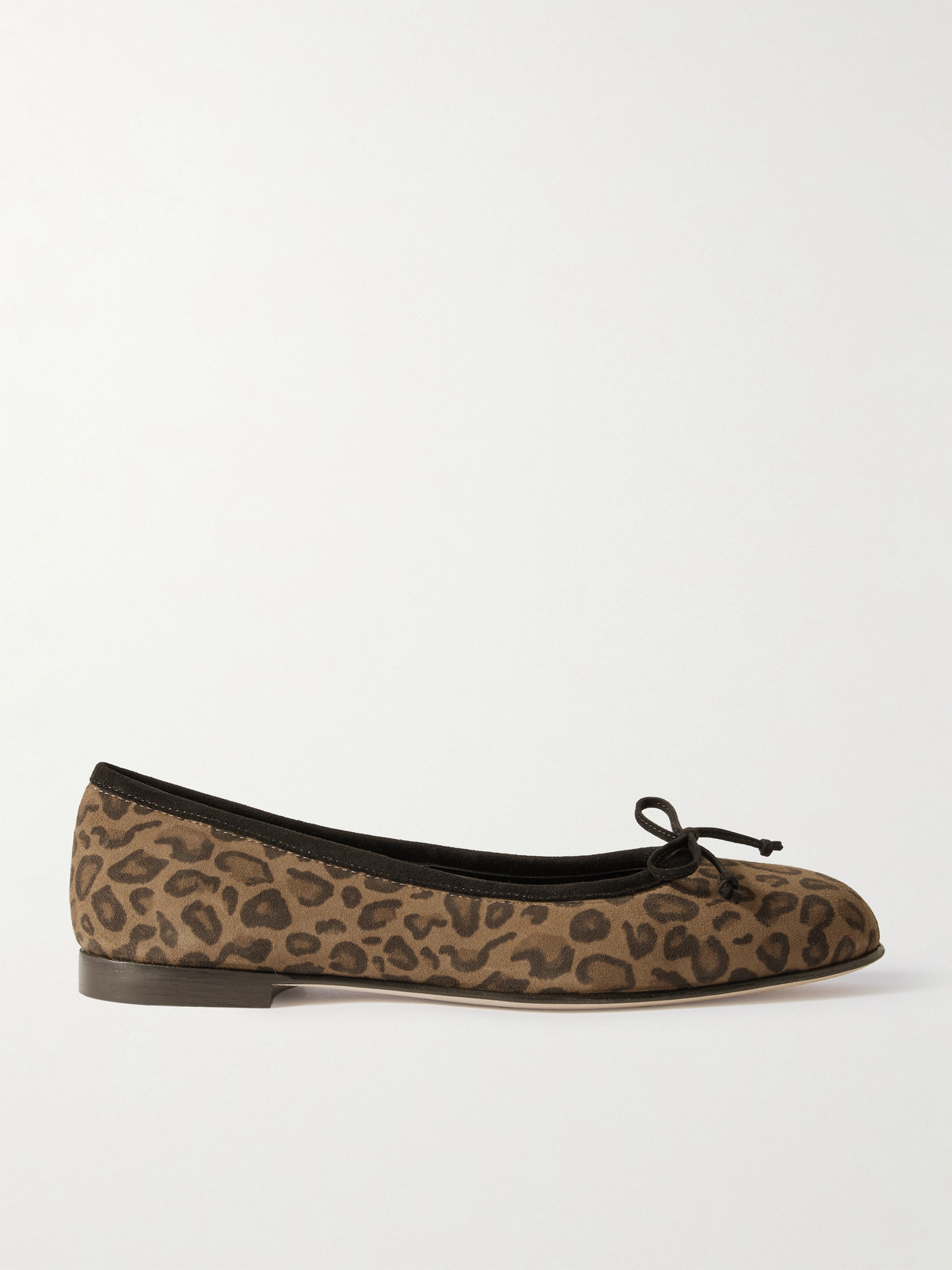 Manolo Blahnik Veralli Bow-detailed Leopard-print Suede Ballet Flats In Animal Print