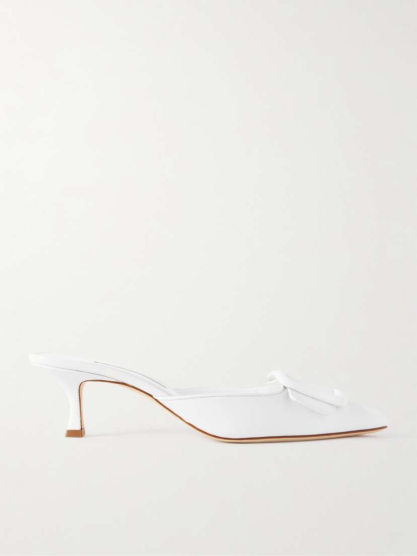 Manolo Blahnik Maysale 50 Buckled Leather Mules