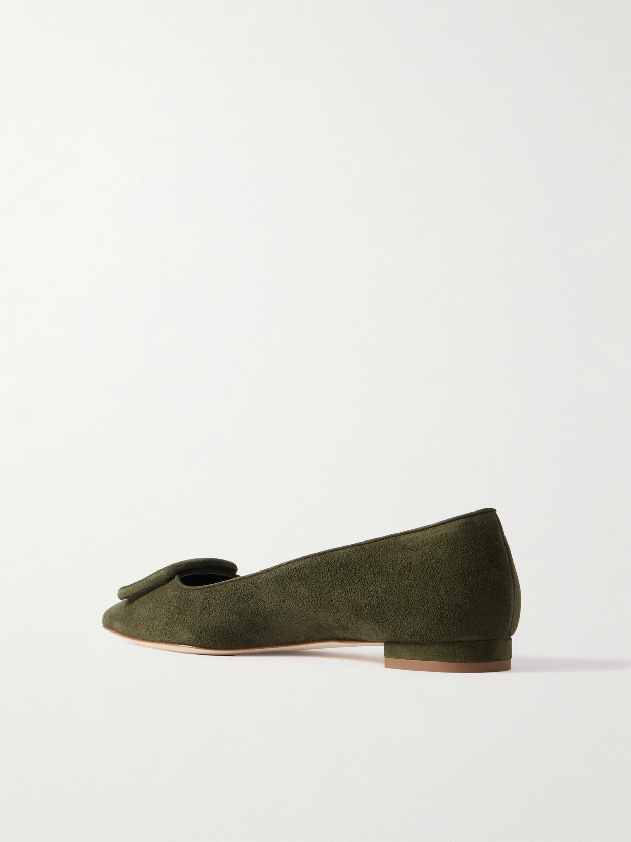 Maysale Buckled Suede Point-Toe Flats