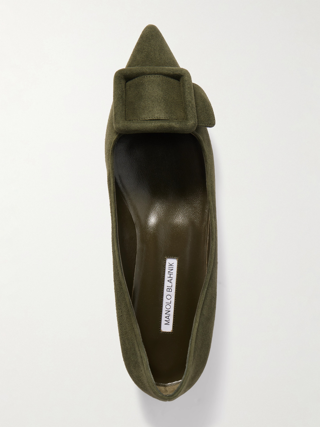 Maysale Buckled Suede Point-Toe Flats