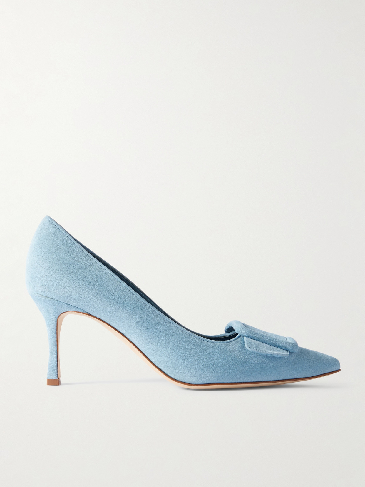 Manolo Blahnik Maysale 70 Buckled Suede Pumps In Blue