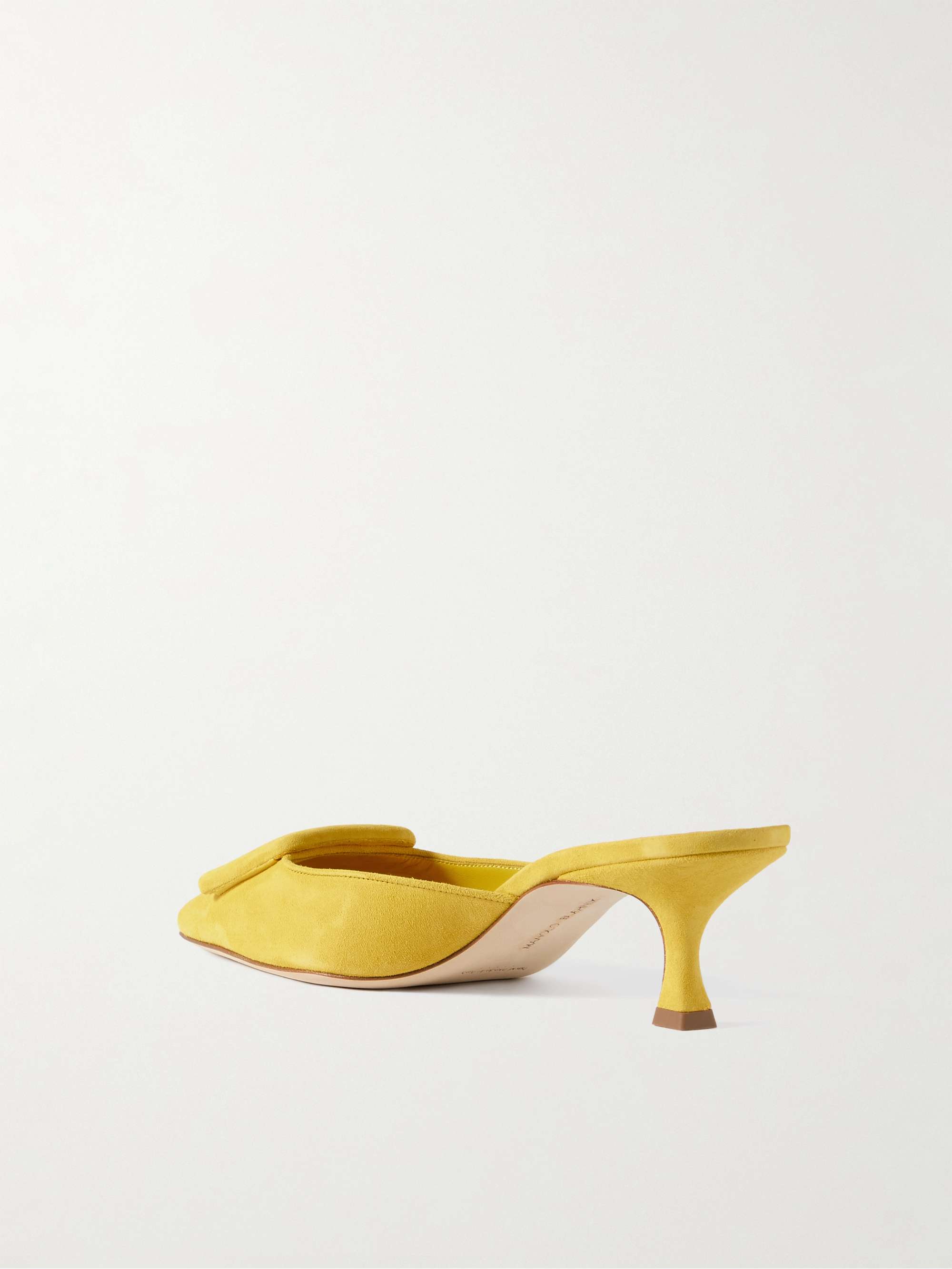 MANOLO BLAHNIK Maysale 50 搭扣绒面革穆勒鞋