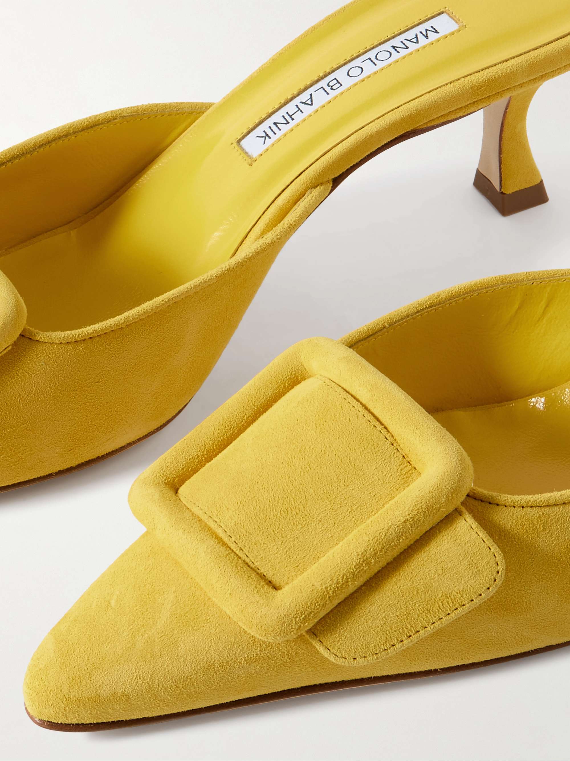 MANOLO BLAHNIK Maysale 50 搭扣绒面革穆勒鞋