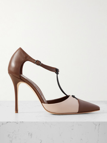 MANOLO BLAHNIK - Assala 105 leather point-toe pumps | Plush