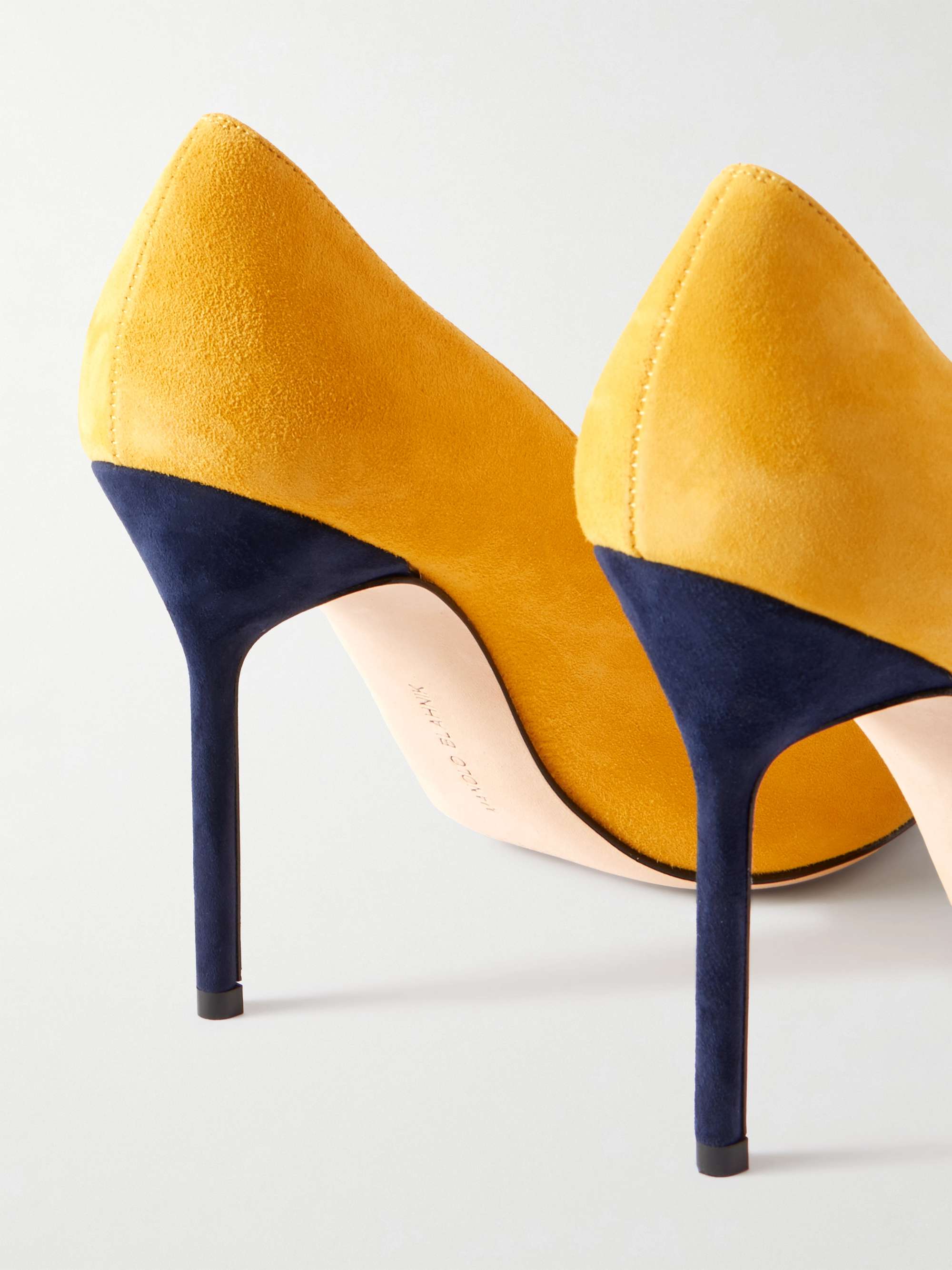 RE ARRIVAL/再入荷 Capcour BLAHNIK MANOLO 105 pumps point-toe suede two-tone 靴