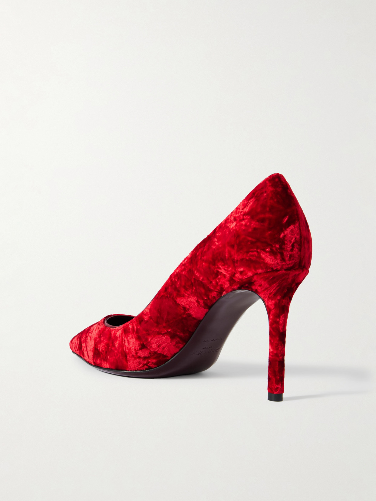 JIMMY CHOO ROMY 85 VELVET PUMPS