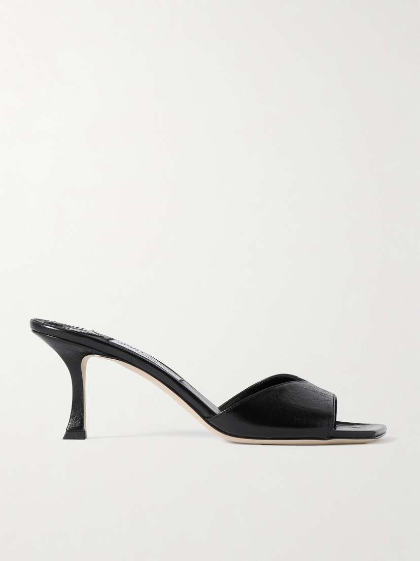 Jimmy Choo Skye 70 Cracked-leather Mules