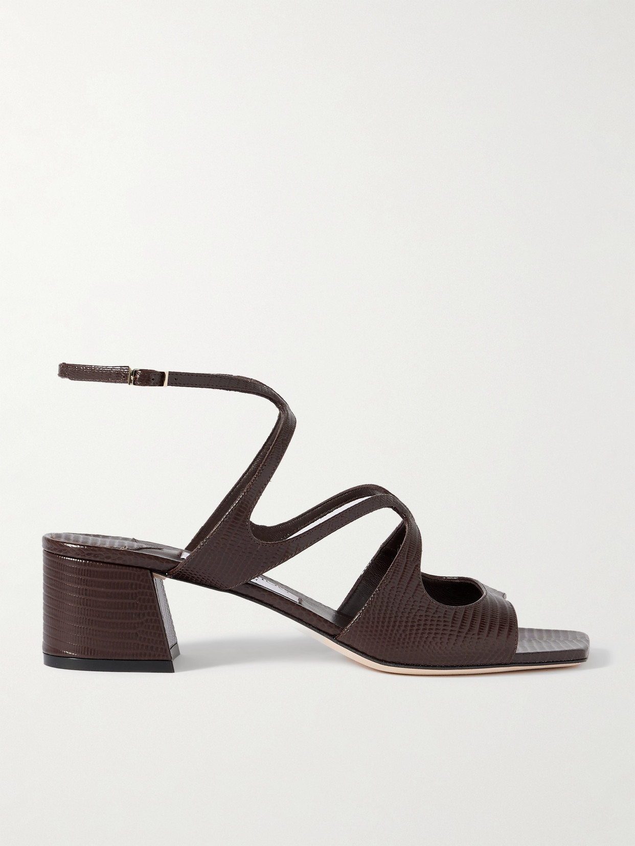 Jimmy Choo - Azilia 45 Lizard-effect Leather Sandals - Brown