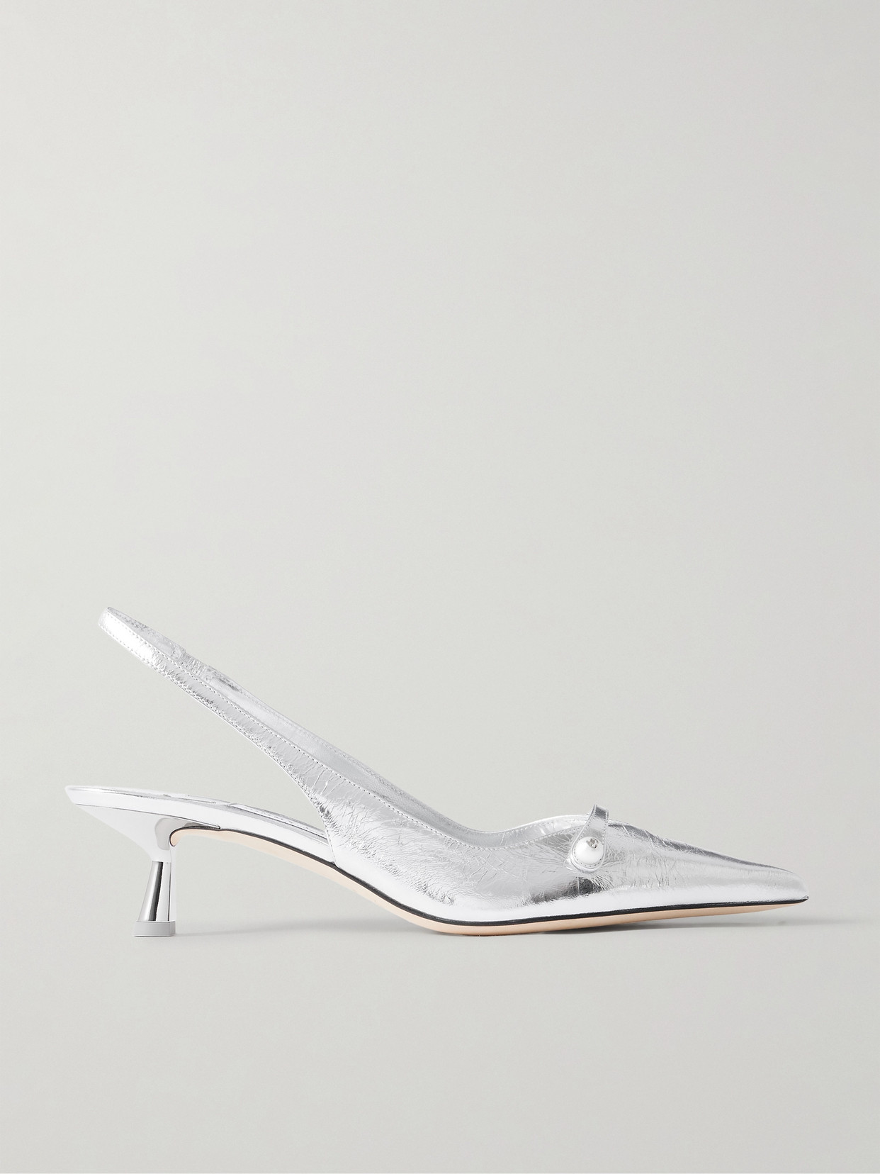 Jimmy Choo 'didi 45' Gold Colored Pumps With Patent Finish In Silver