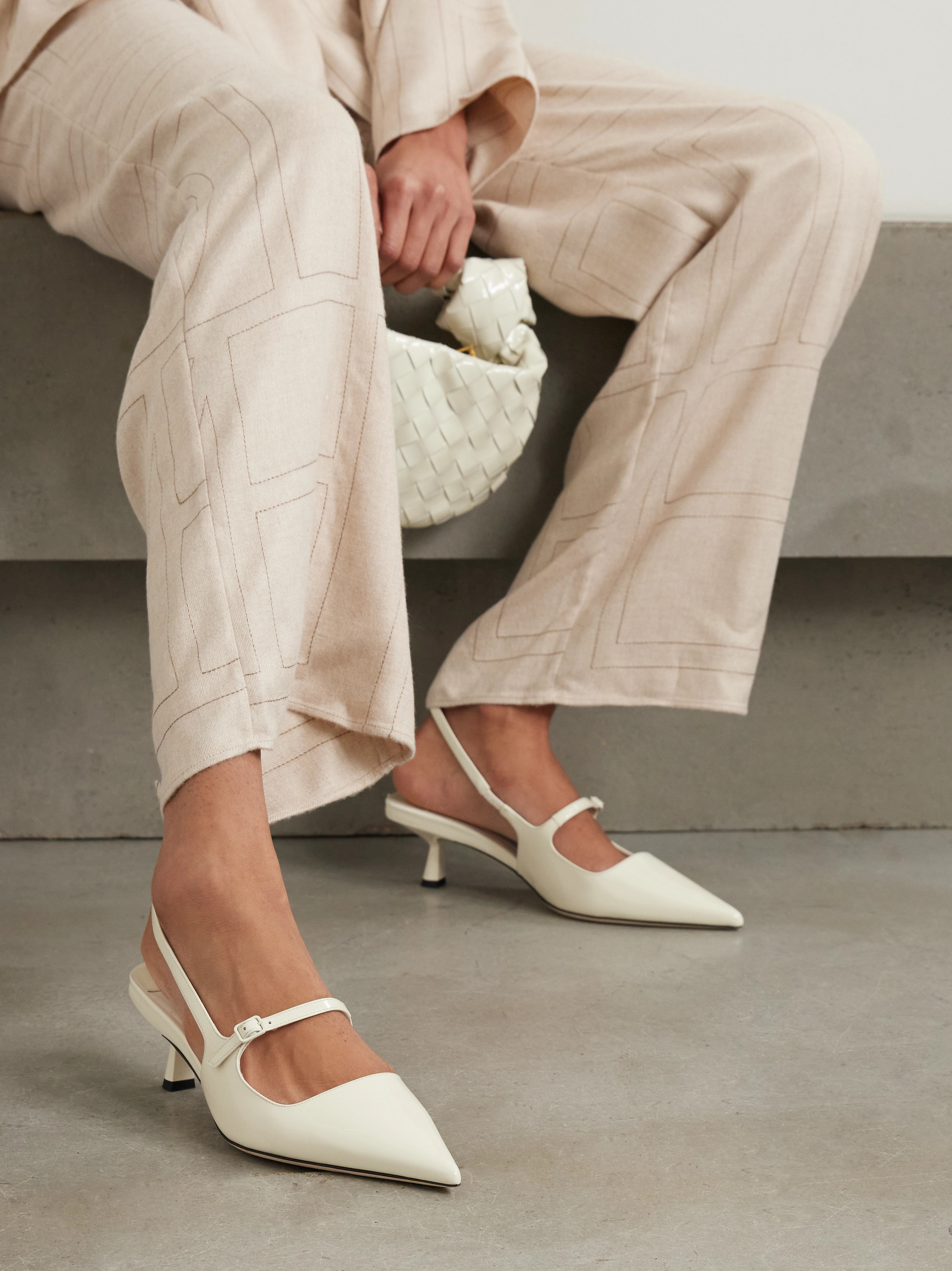 JIMMY CHOO Didi 45 patent-leather slingback pumps thumbnail
