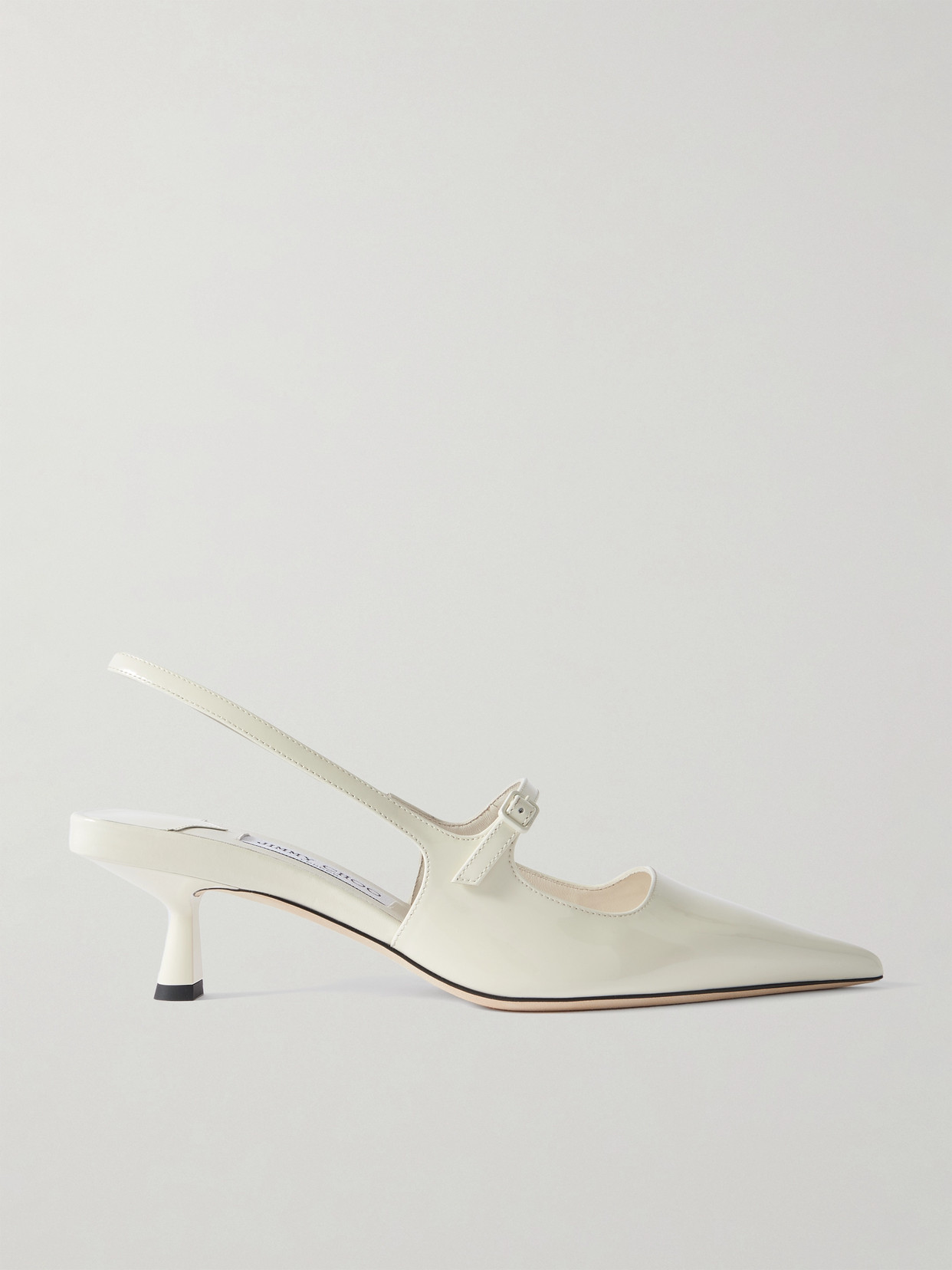 Jimmy Choo - Didi 45 Patent-Leather Slingback Pumps - Off-White