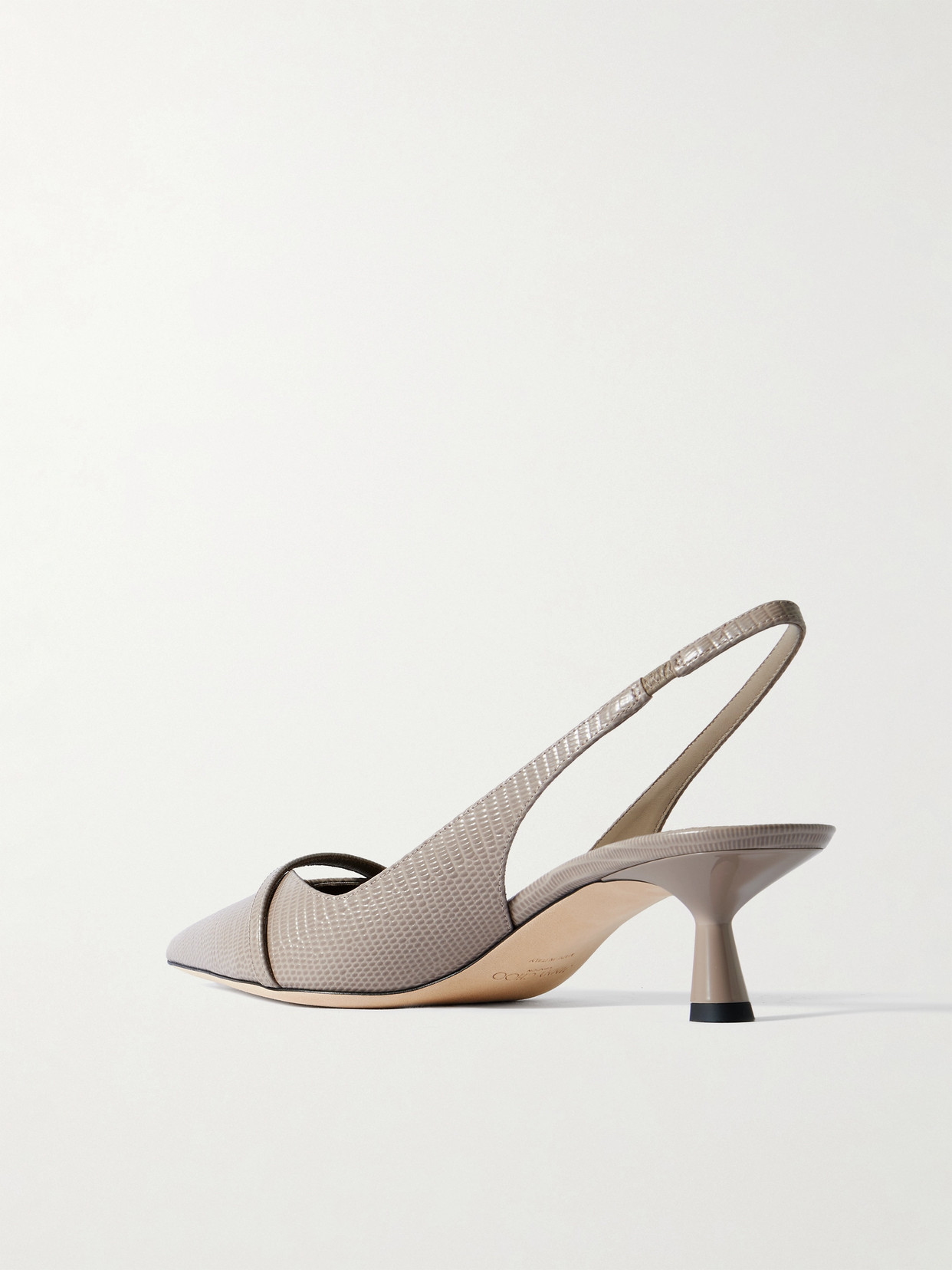 Jimmy Choo Amita 45 Snake-effect Leather Point-toe Slingback Pumps In Brown