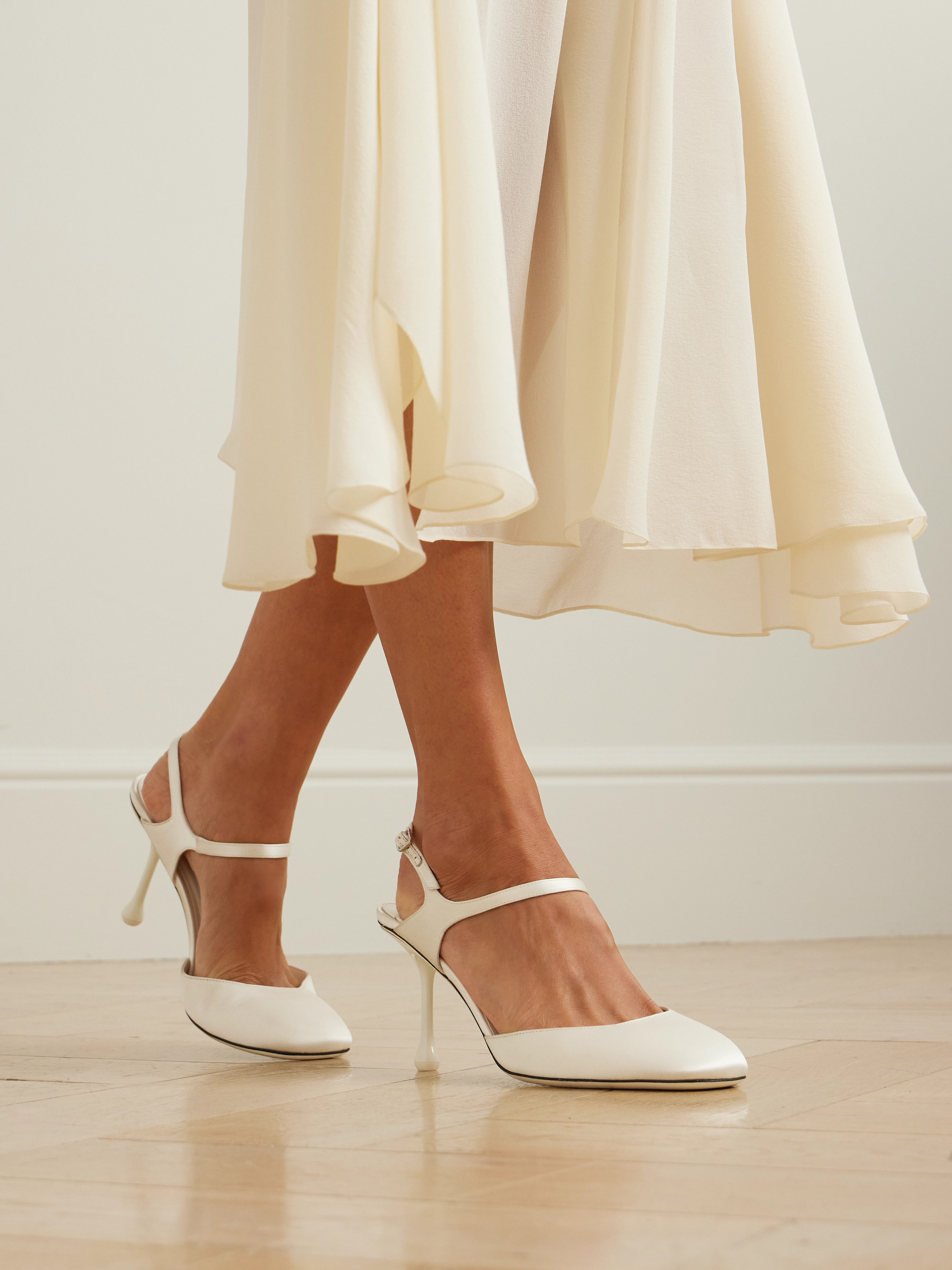 JIMMY CHOO - Pixie 80 satin Mary Jane pumps | Plush