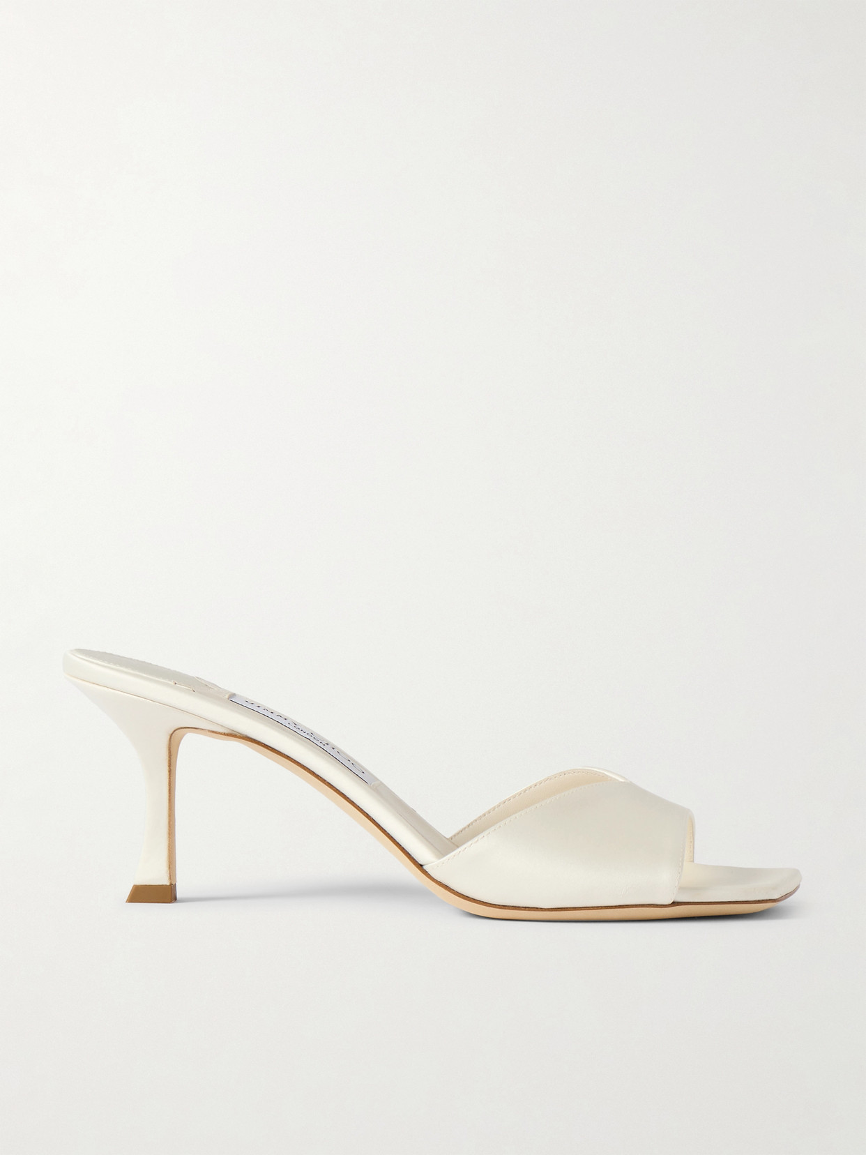 Jimmy Choo Skye 70 Satin Mules In Ivory