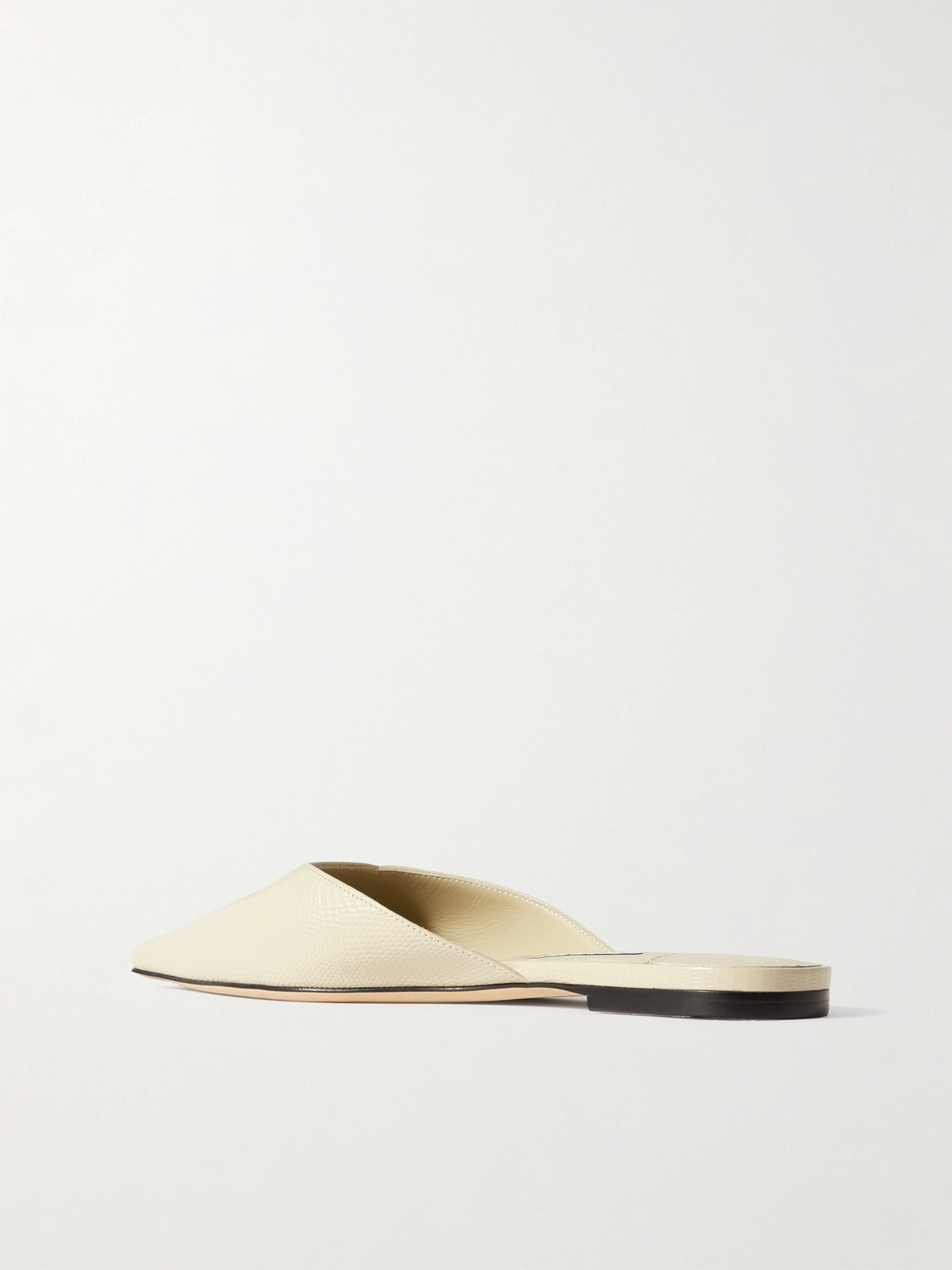 Jimmy Choo Pantoletten Vivi Aus Metallic-leder In Off-white