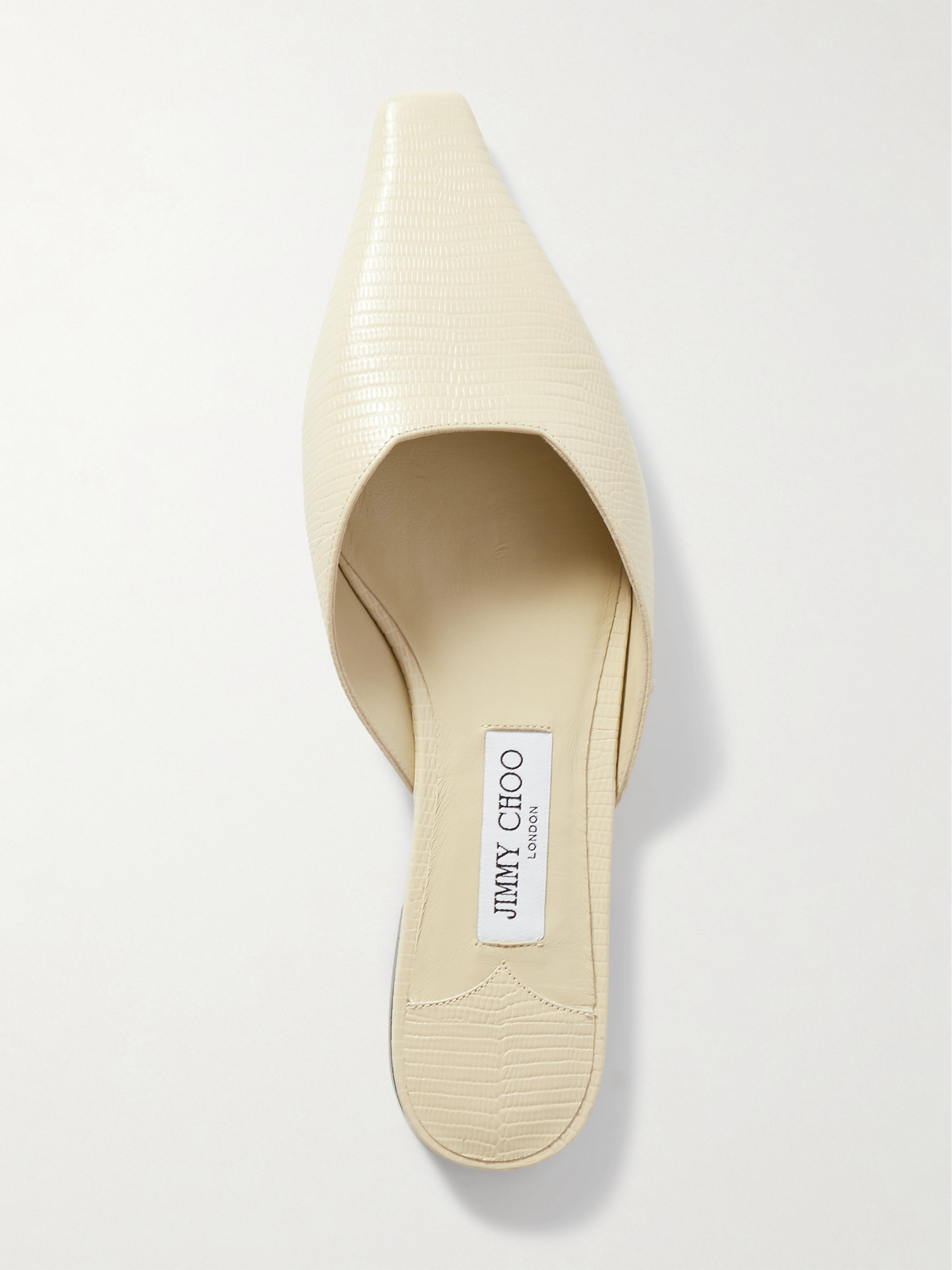 Jimmy Choo Pantoletten Vivi Aus Metallic-leder In Off-white