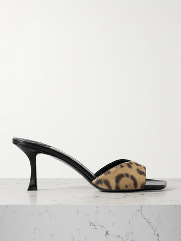 JIMMY CHOO Skye 70 leopard-print calf hair mules