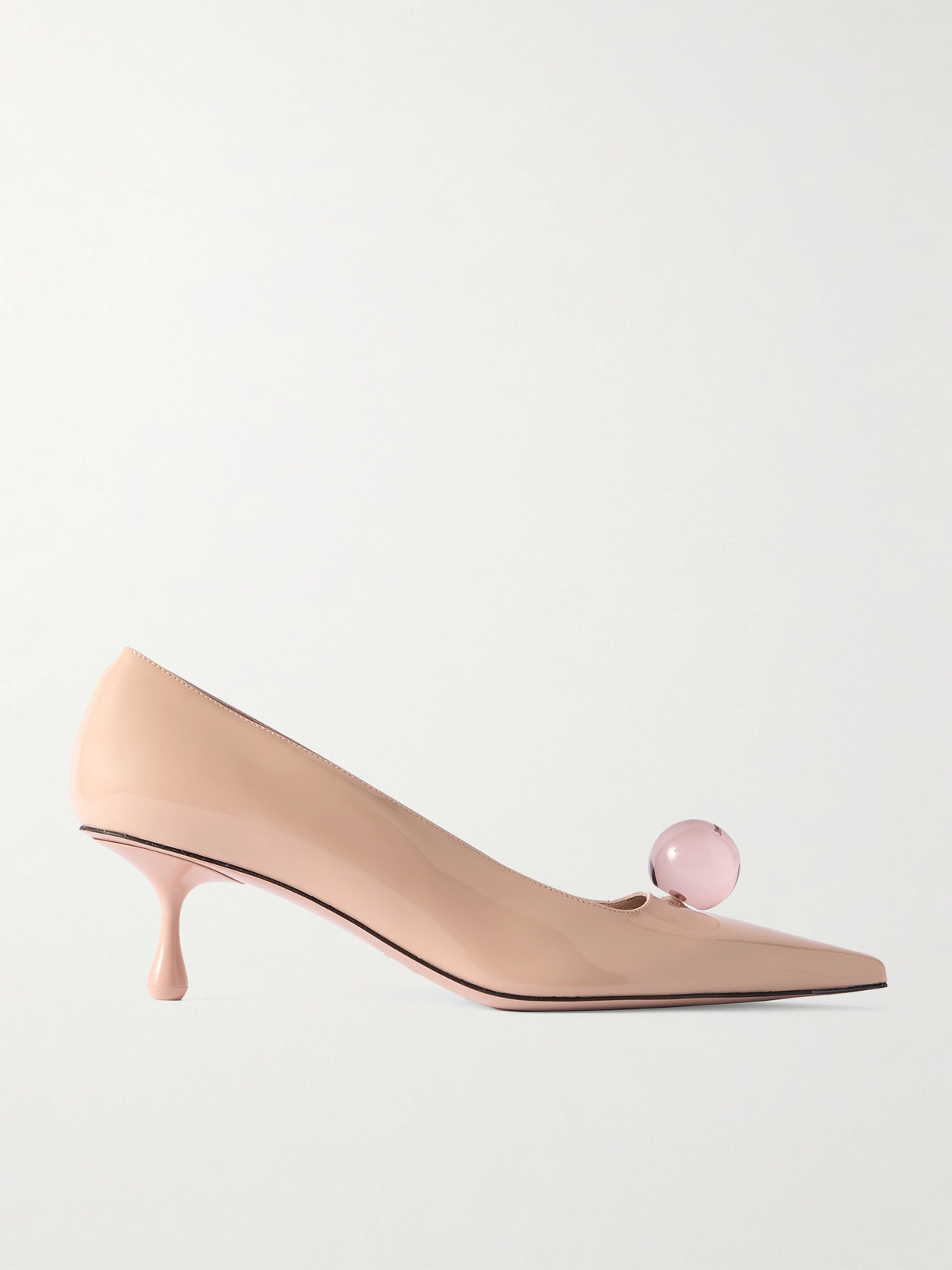 Jimmy Choo - Orb 50 Embellished Patent-leather Pumps - Neutrals