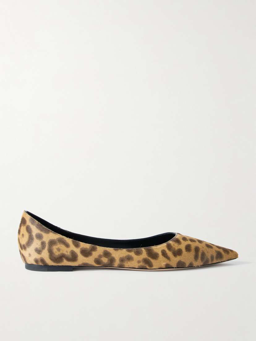 Jimmy Choo Love Leopard-print Pony Hair Ballet Flats