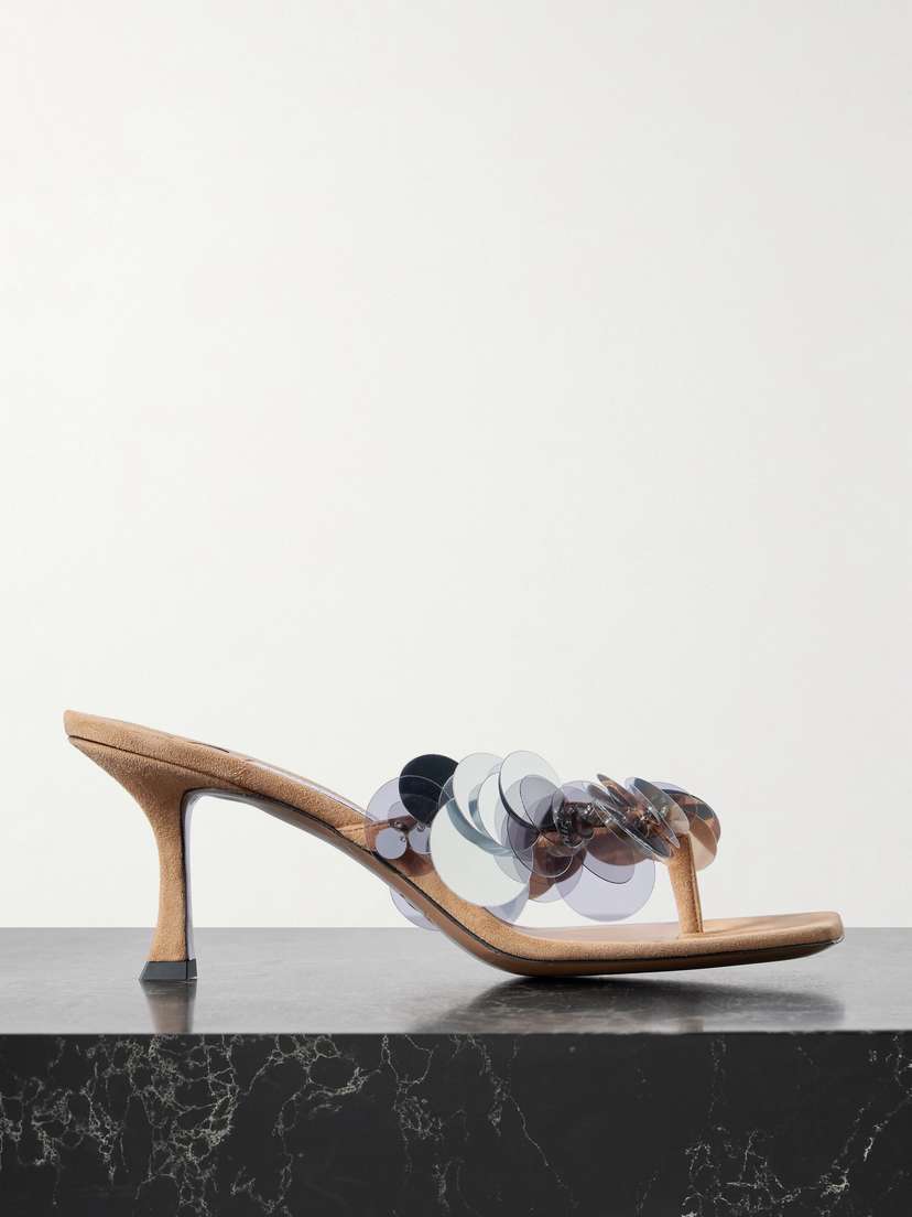 Jimmy Choo Freja 70 Paillette-embellished Suede Sandals