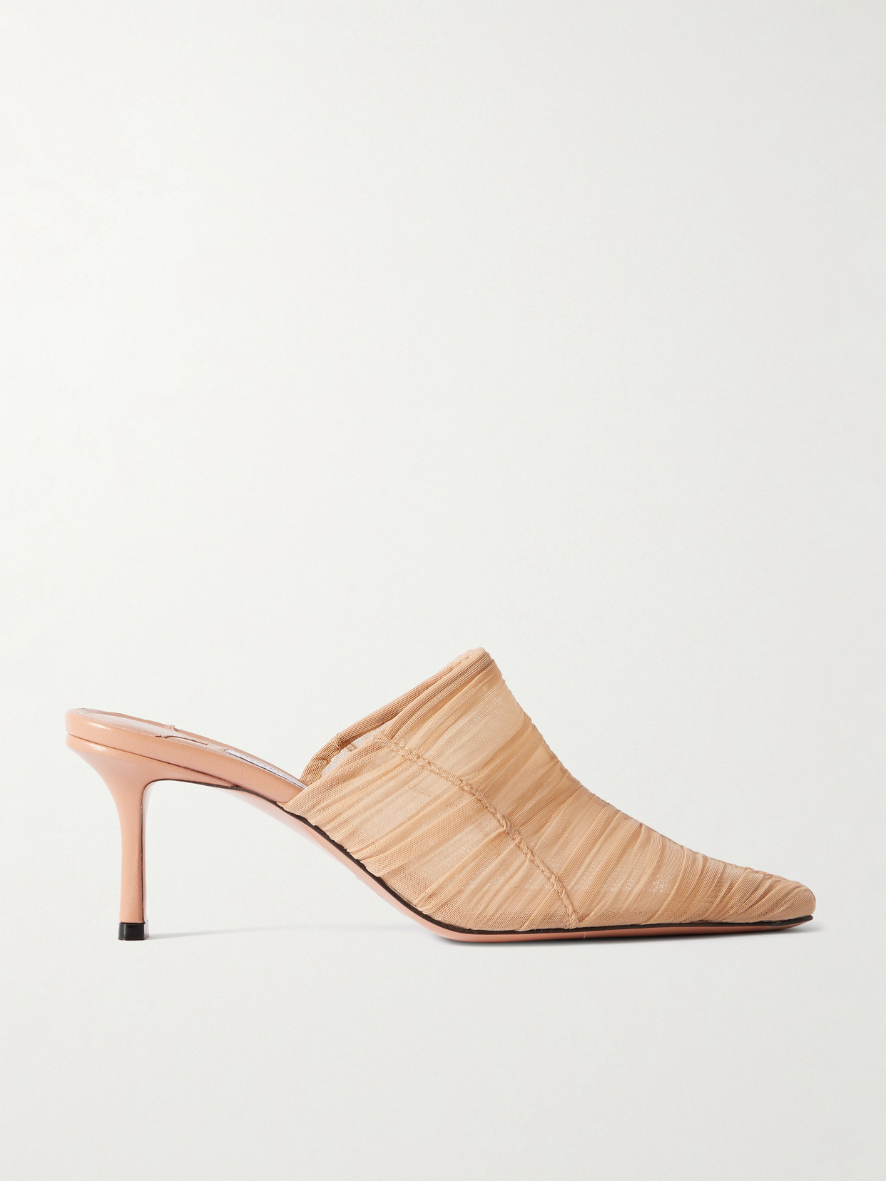 Jimmy Choo Lotta 65 Ruched Tulle Mules In Pink