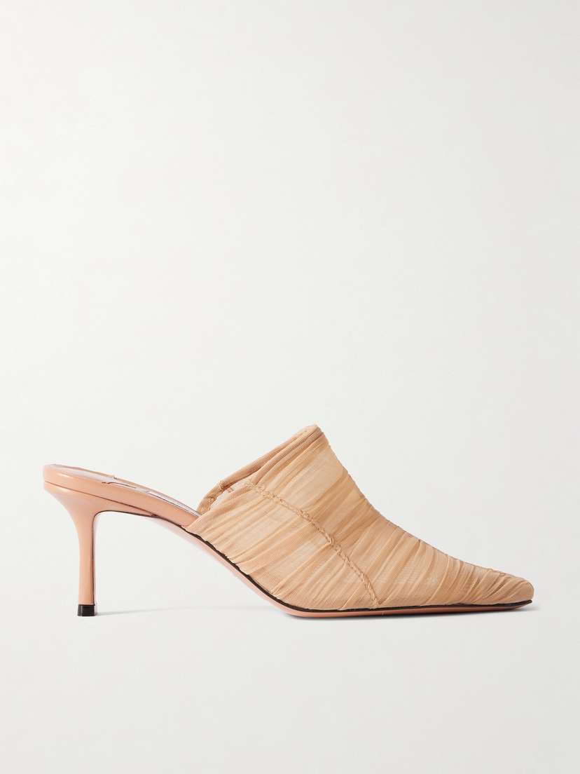 Jimmy Choo Lotta 65 Ruched Tulle Mules