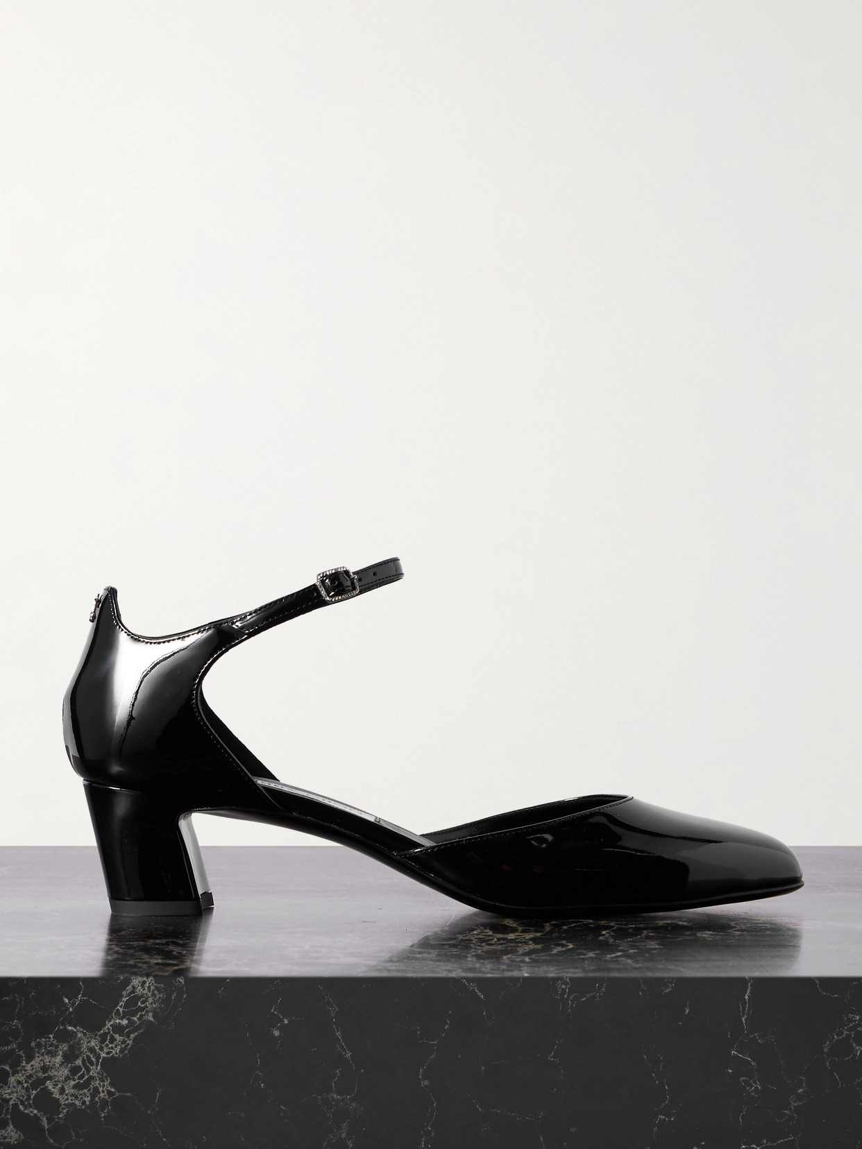 Jimmy Choo - Pixie 45 Patent-leather Mary Jane Pumps - Black
