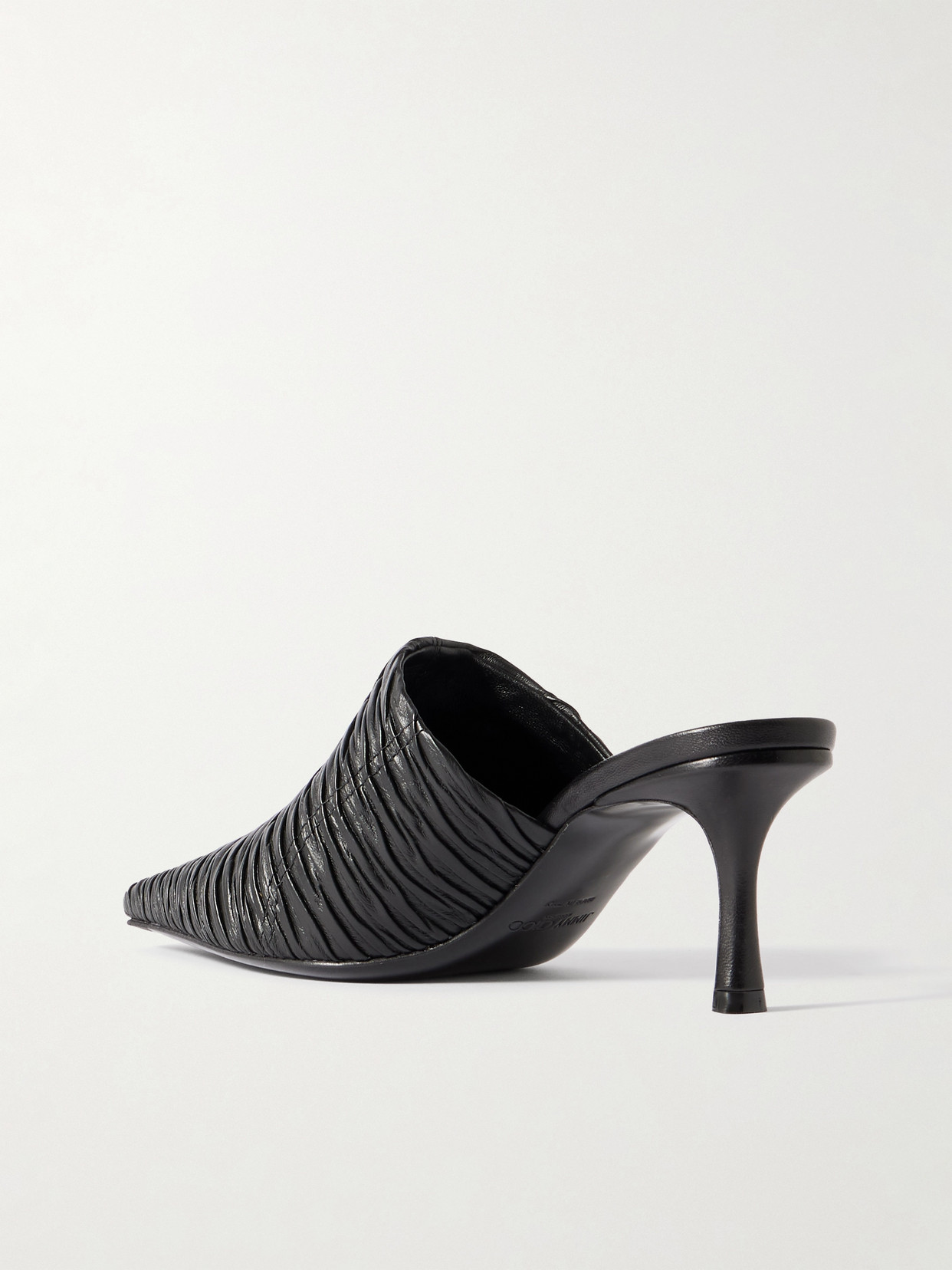 Jimmy Choo Lotta 65 Ruched Tulle Mules In Black