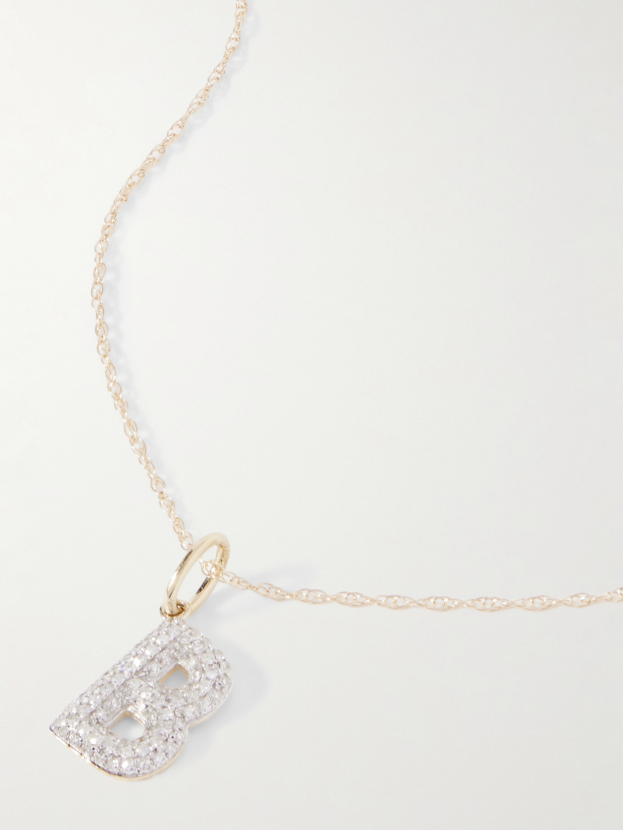 STONE AND STRAND BOLD INITIAL 10-KARAT GOLD DIAMOND NECKLACE