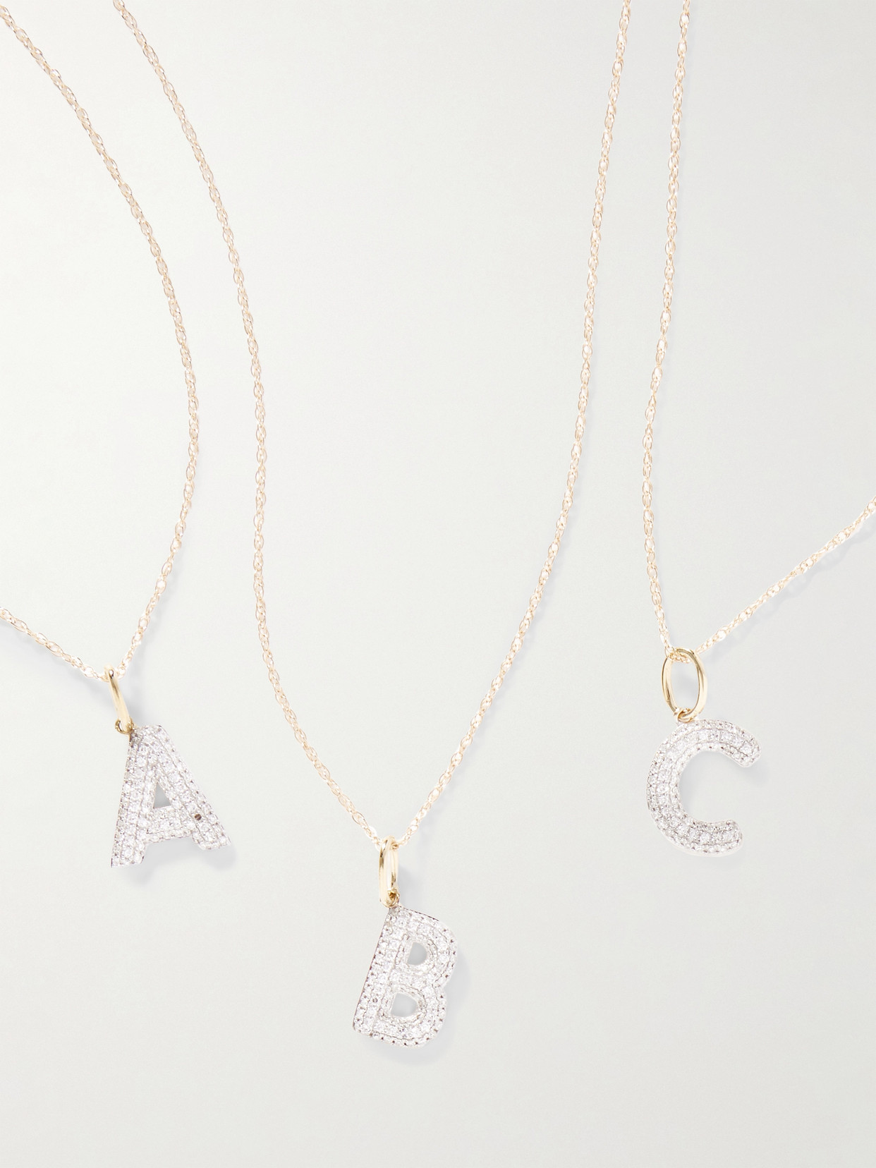 Stone And Strand Bold Initial 10-karat Gold Diamond Necklace
