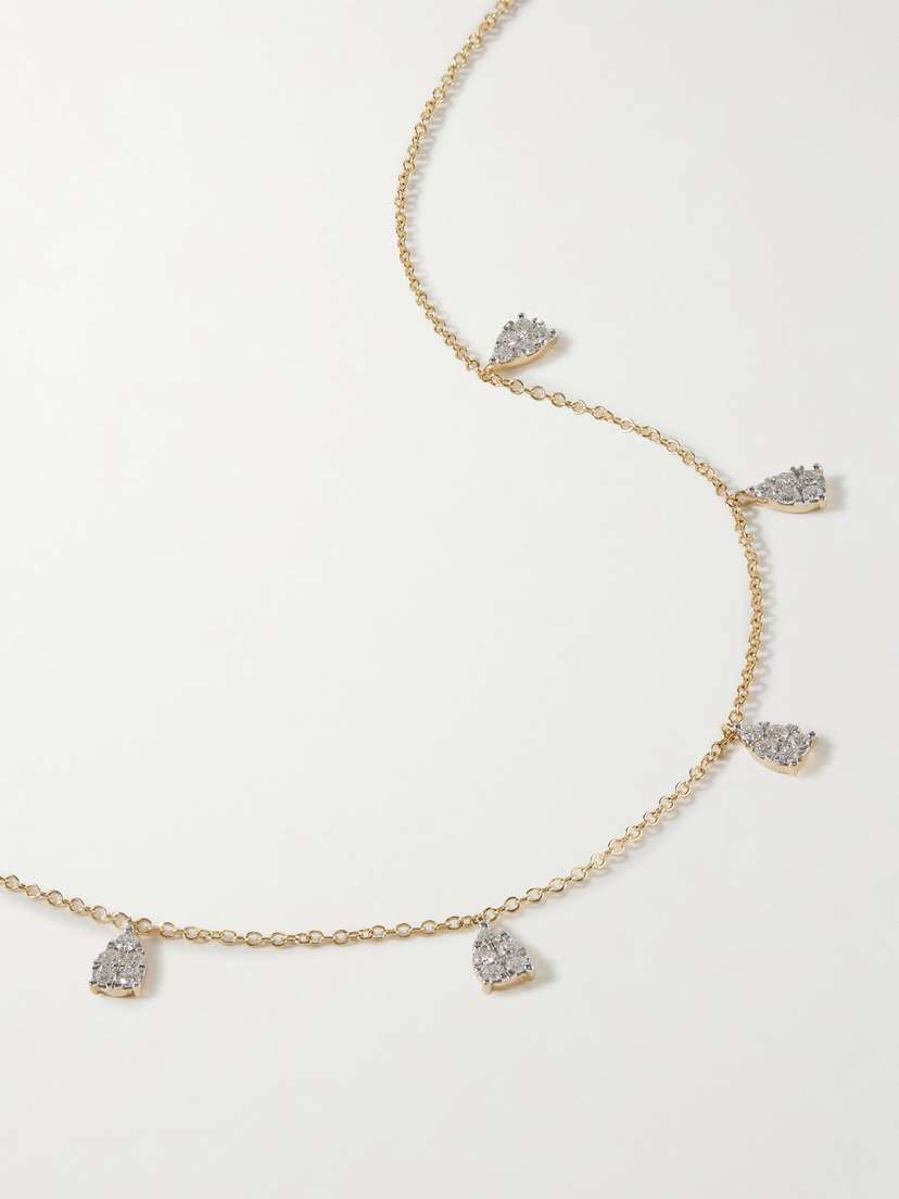 STONE AND STRAND Petal 14-karat Gold Diamond Necklace