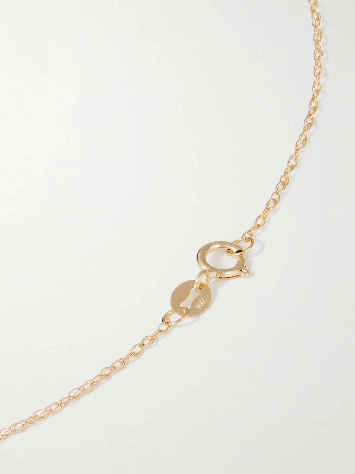 Shop Stone And Strand Tiny Evil Eye 10-karat Gold Diamond Necklace