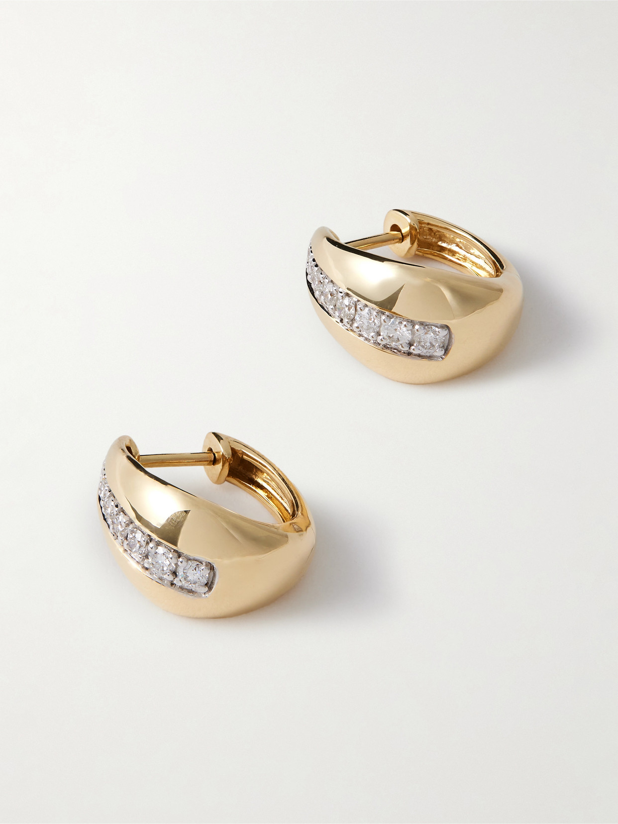 Stone And Strand Pistachio 10-karat Gold Diamond Hoop Earrings