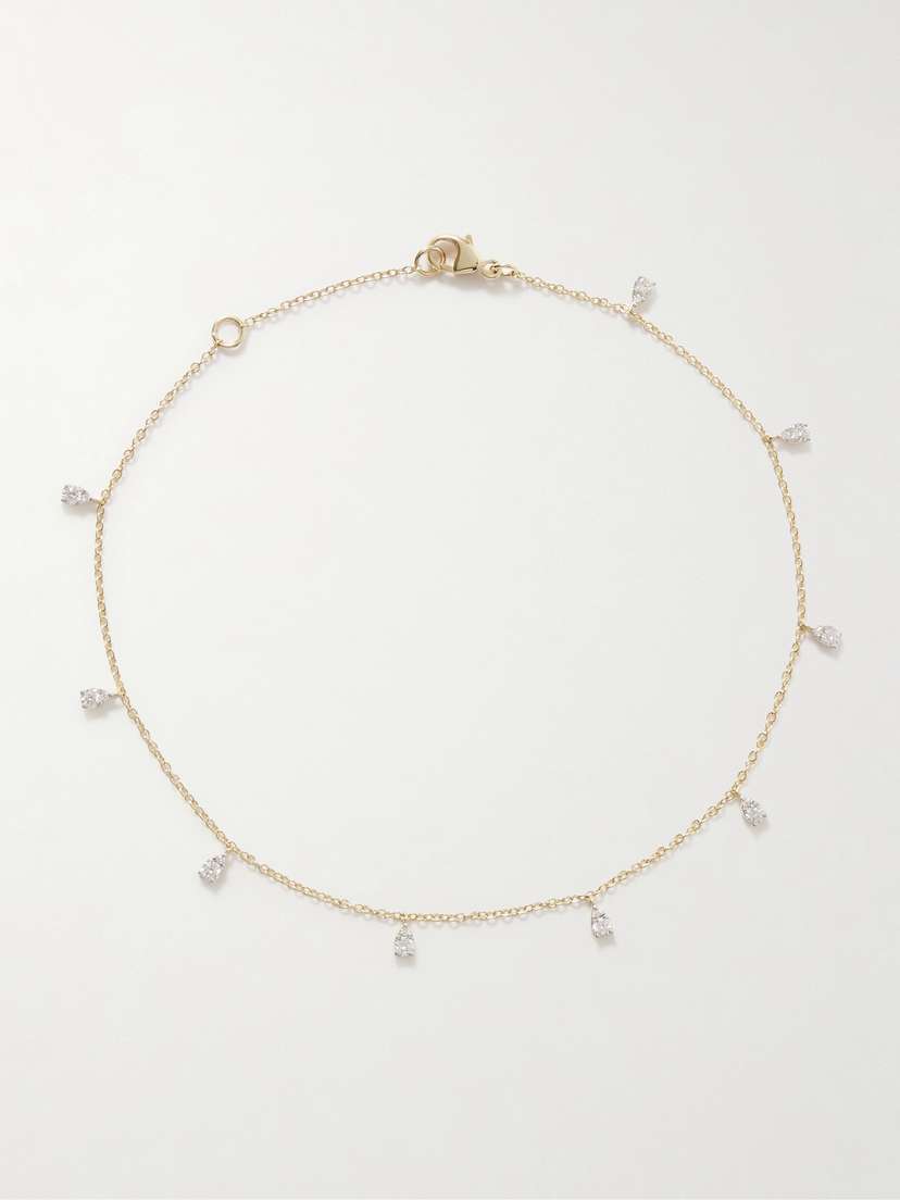 STONE AND STRAND Petal 14-karat Gold Diamond Anklet