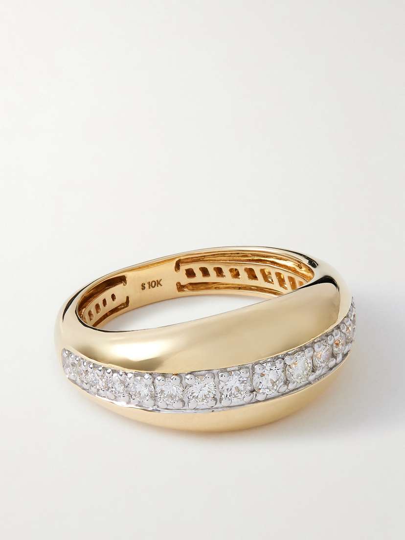 STONE AND STRAND Pistachio 10-karat Gold Diamond Ring