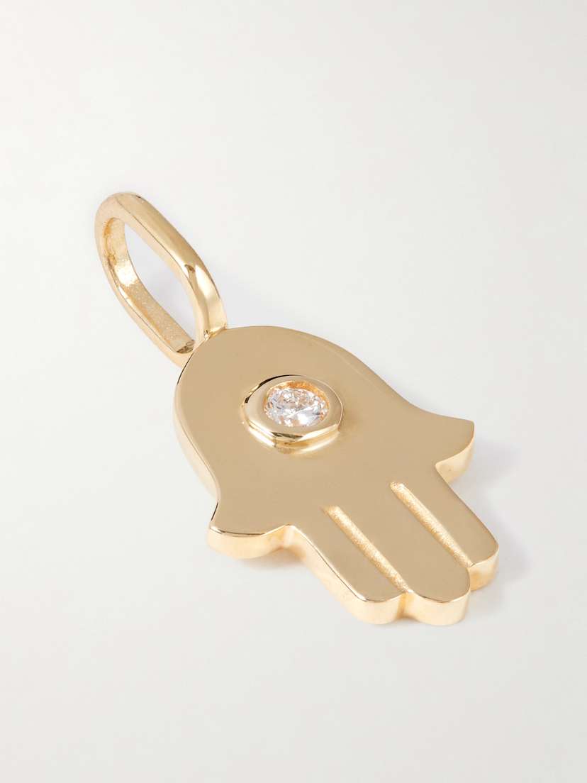 STONE AND STRAND Hamsa 10-karat Gold Diamond Pendant
