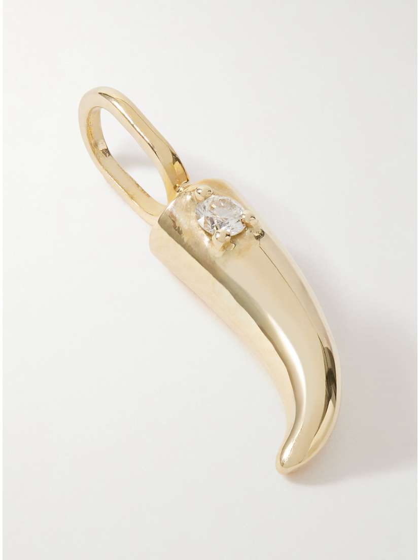 STONE AND STRAND By The Horns 10-karat Gold Diamond Pendant