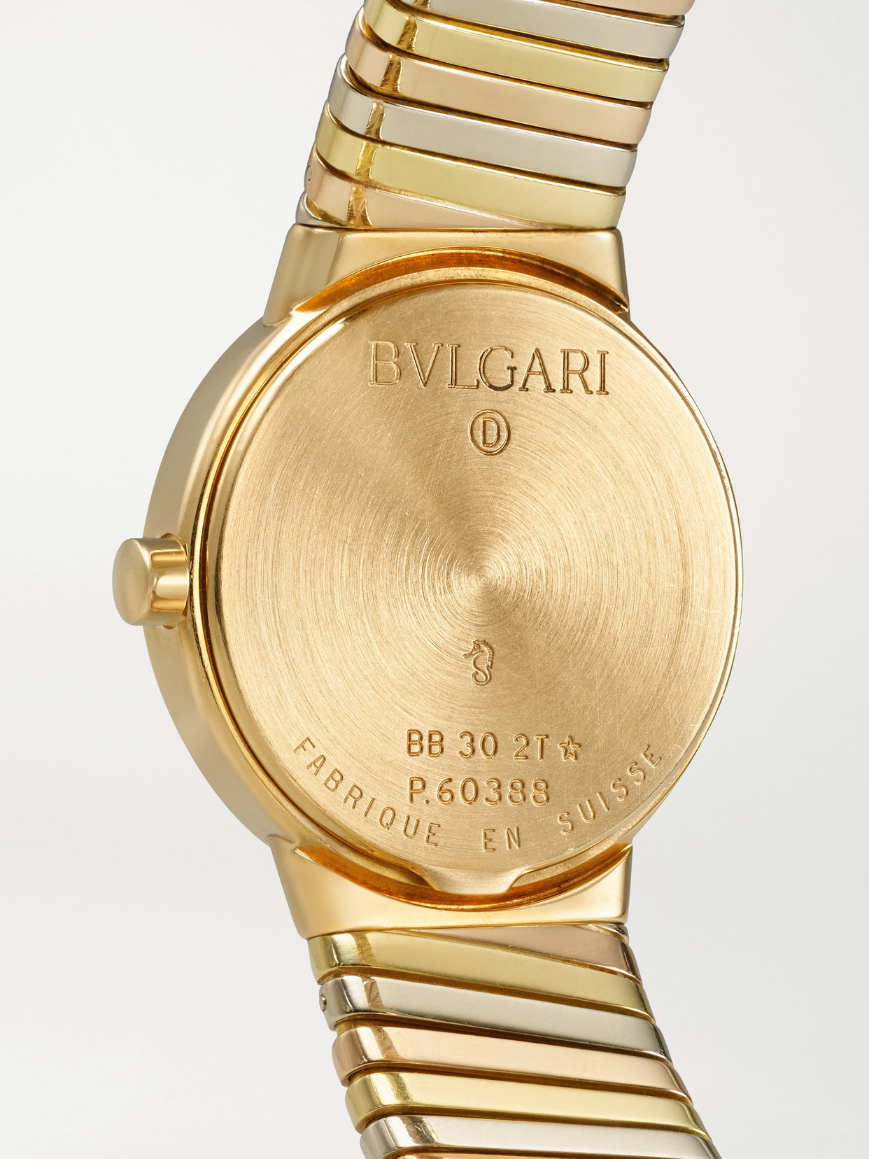 Stephanie Windsor + Bvlgari Vintage Tubogas 1990s 30mm 18-karat Yellow, White And Rose Gold Watch In Gold